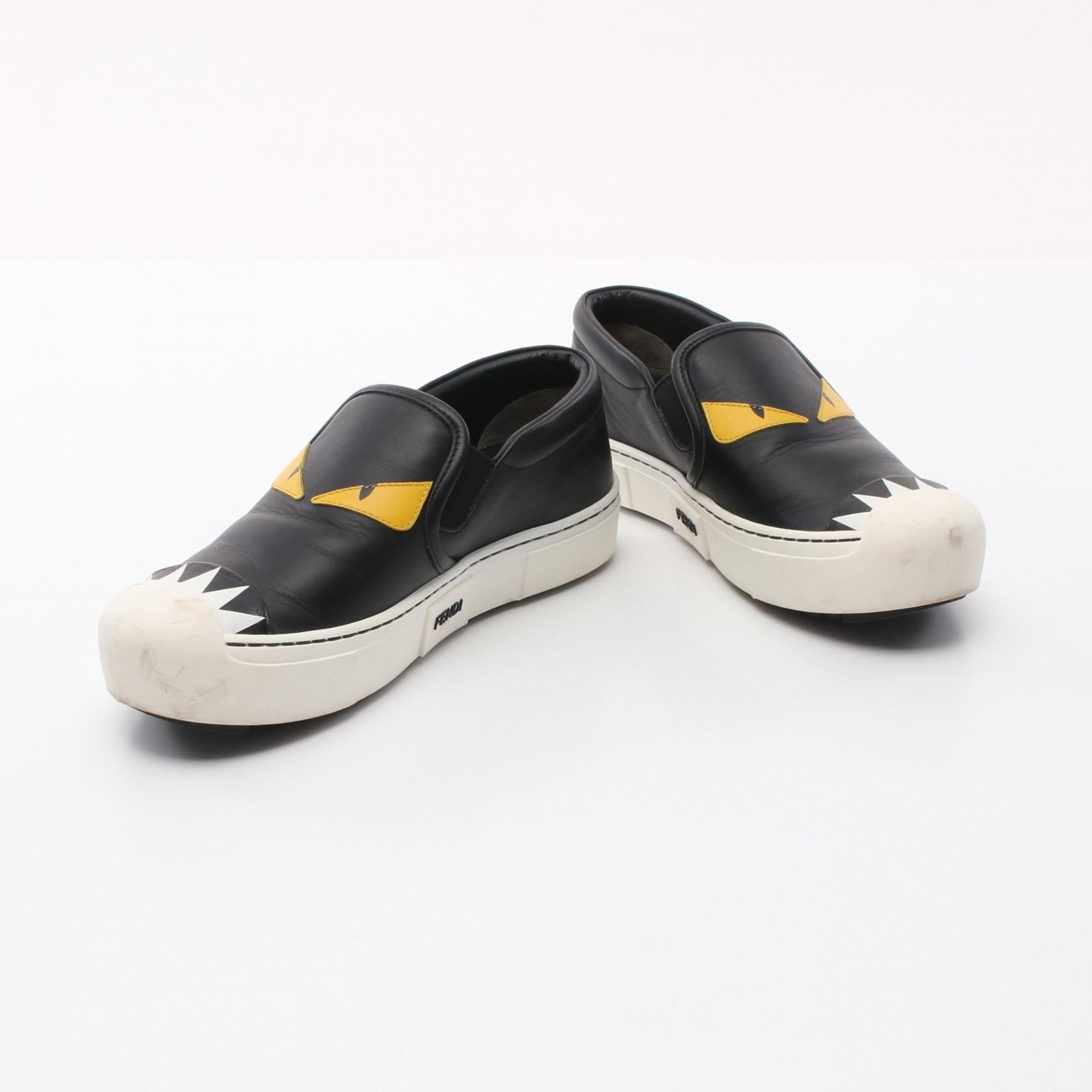 Fendi Leather BAG BUG Monster Slip-On Shoes