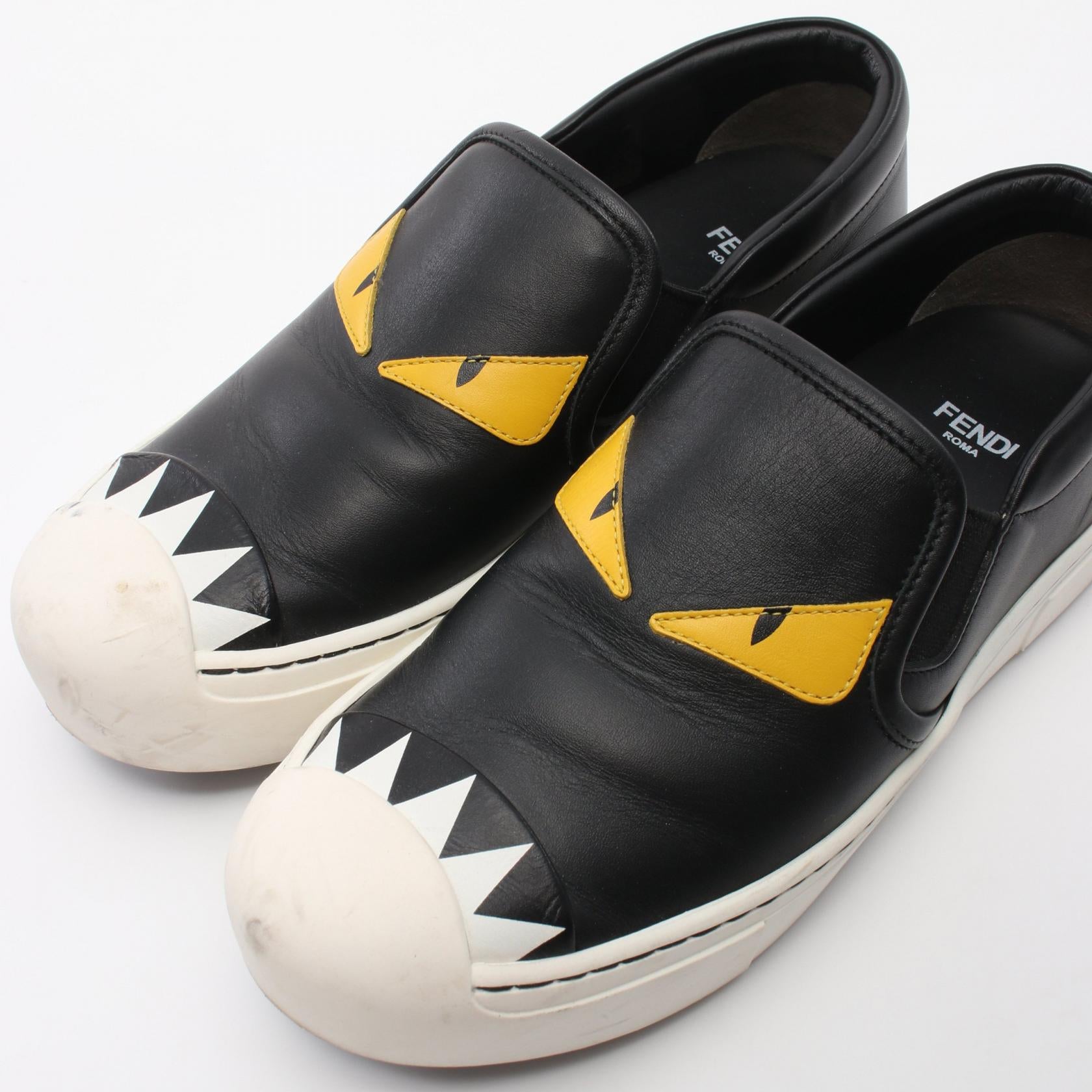 Fendi Leather BAG BUG Monster Slip-On Shoes