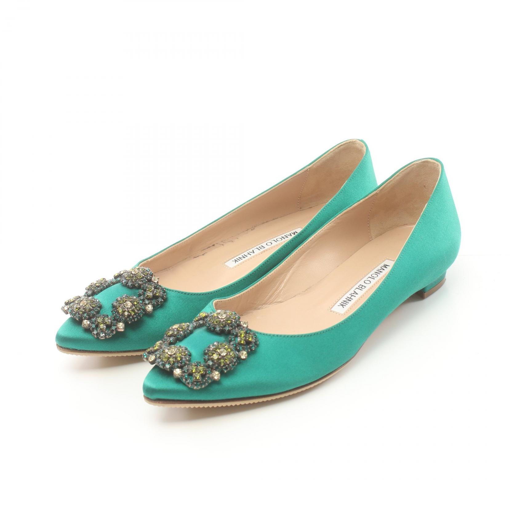 Manolo Blahnik Silk Shoes Green