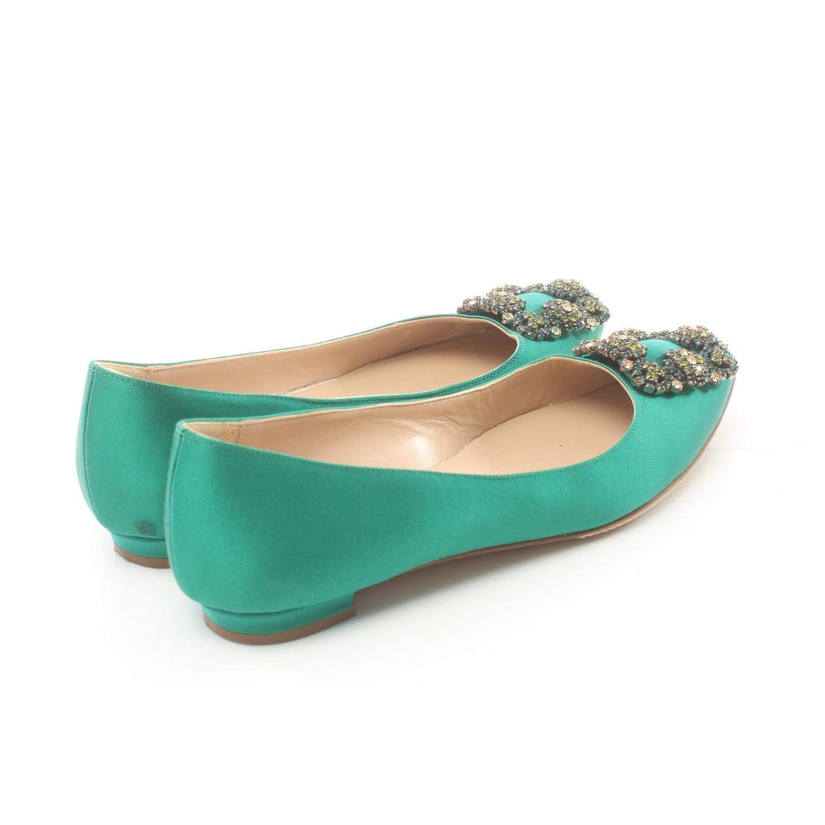 Manolo Blahnik Silk Shoes Green