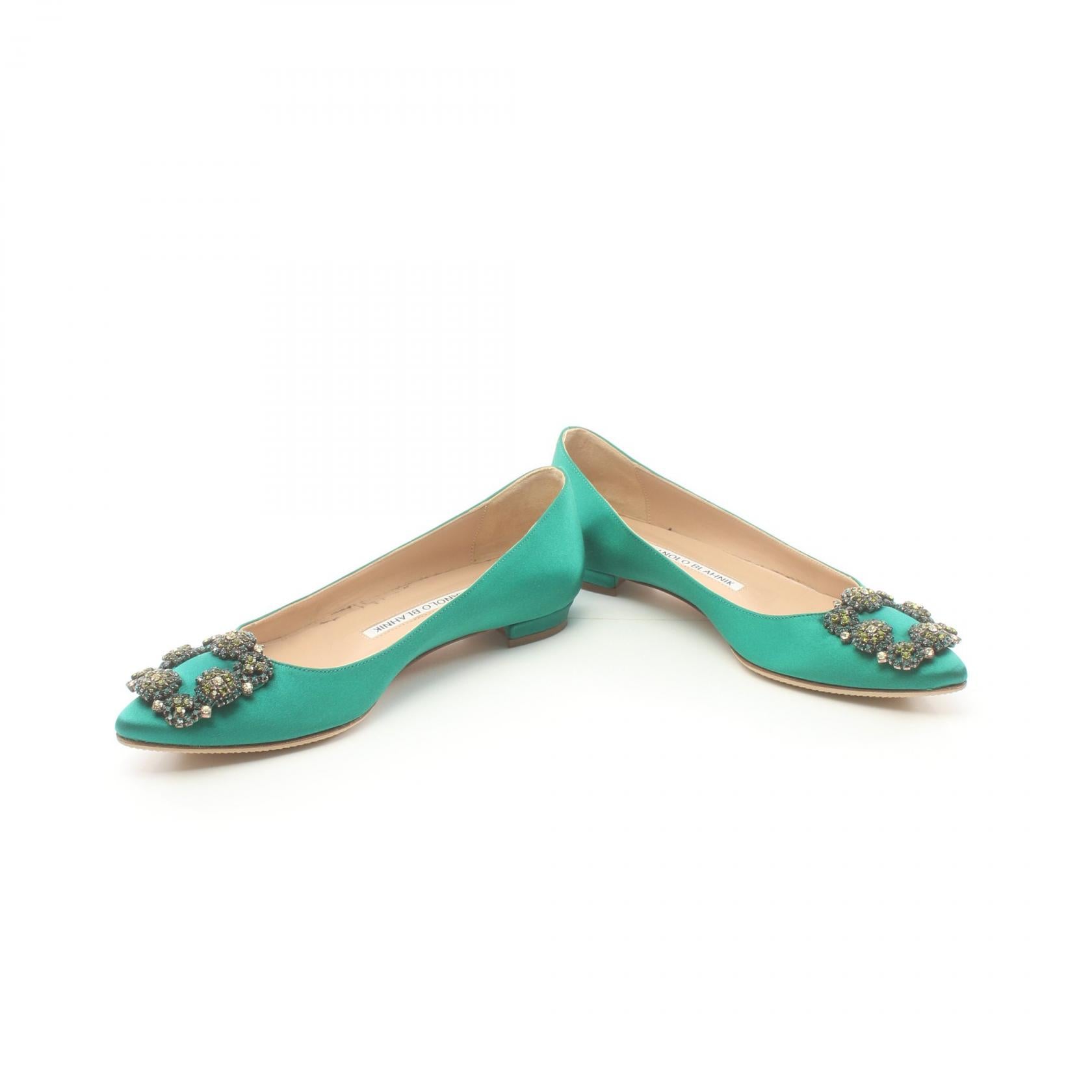 Manolo Blahnik Silk Shoes Green