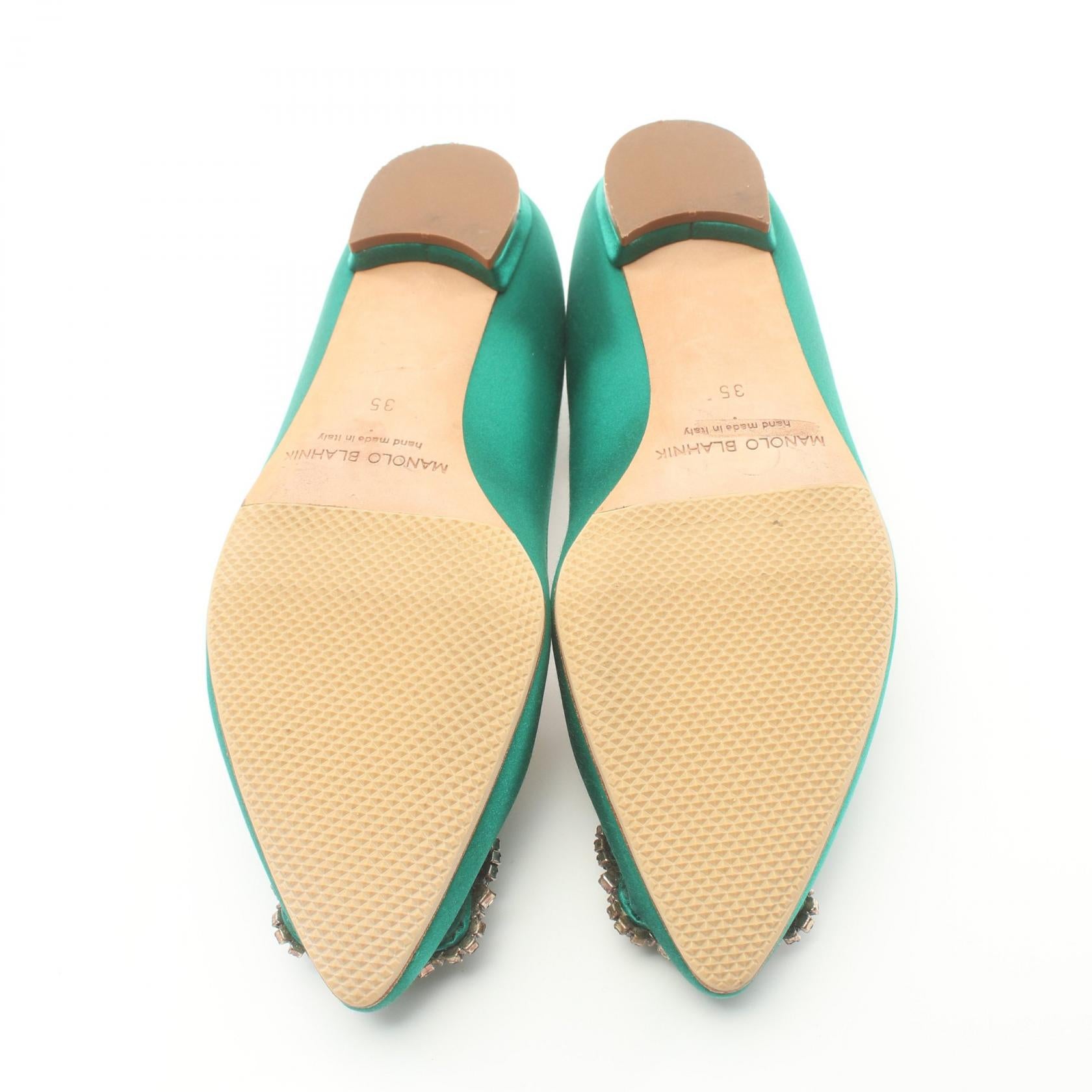 Manolo Blahnik Silk Shoes Green