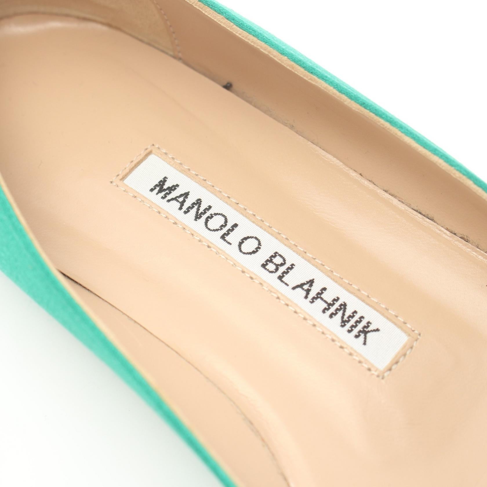 Manolo Blahnik Silk Shoes Green