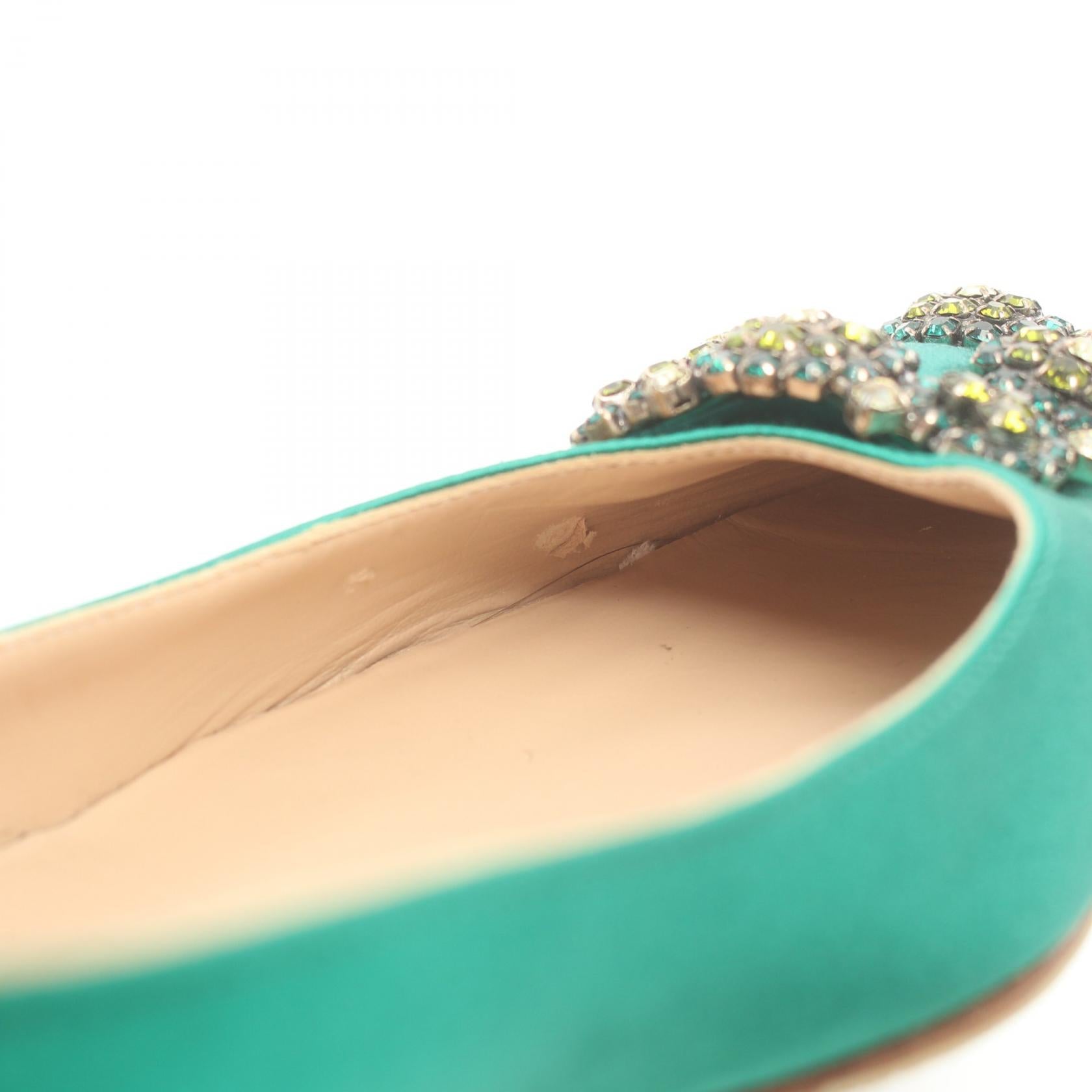 Manolo Blahnik Silk Shoes Green