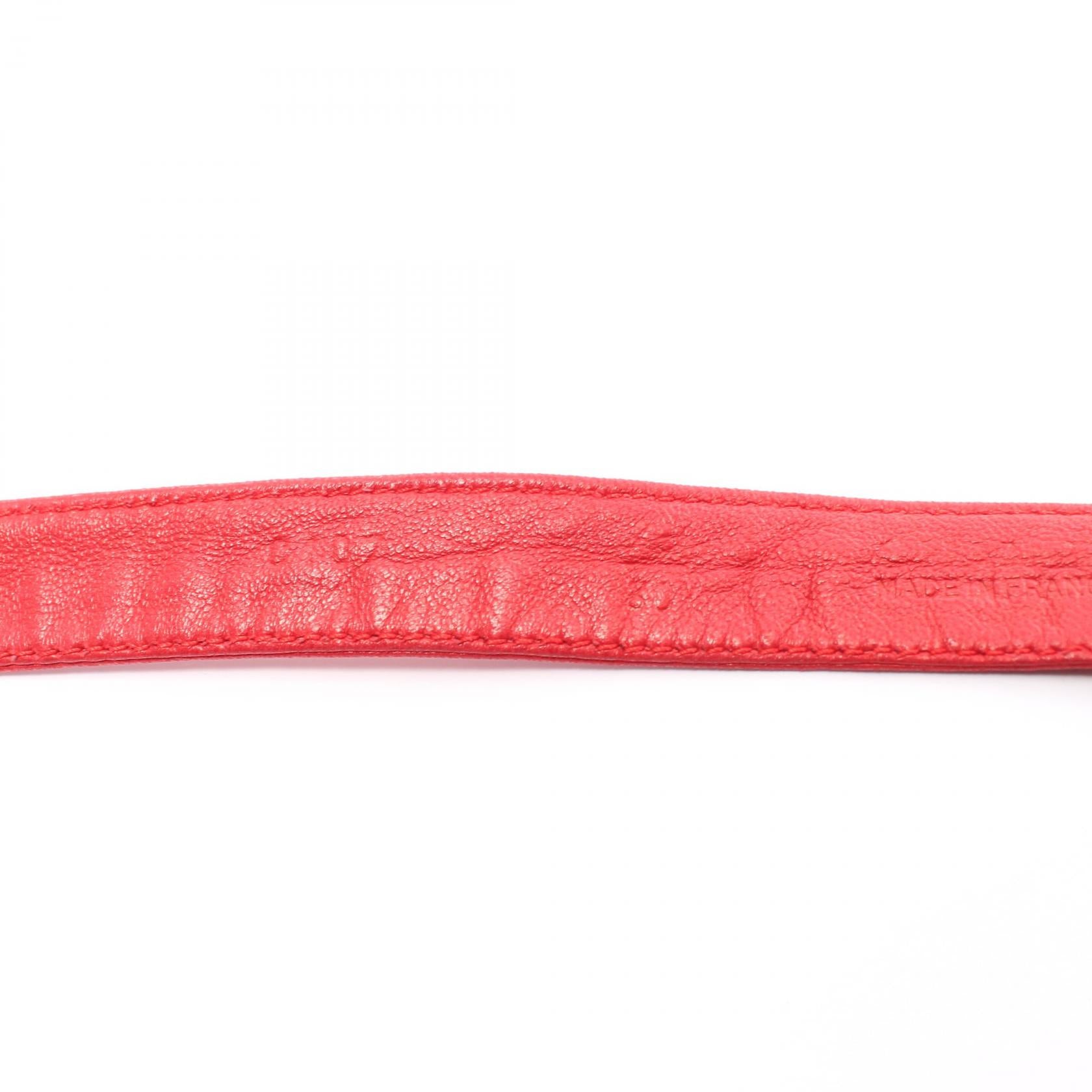 Chanel Lambskin Coco Mark Belt Red