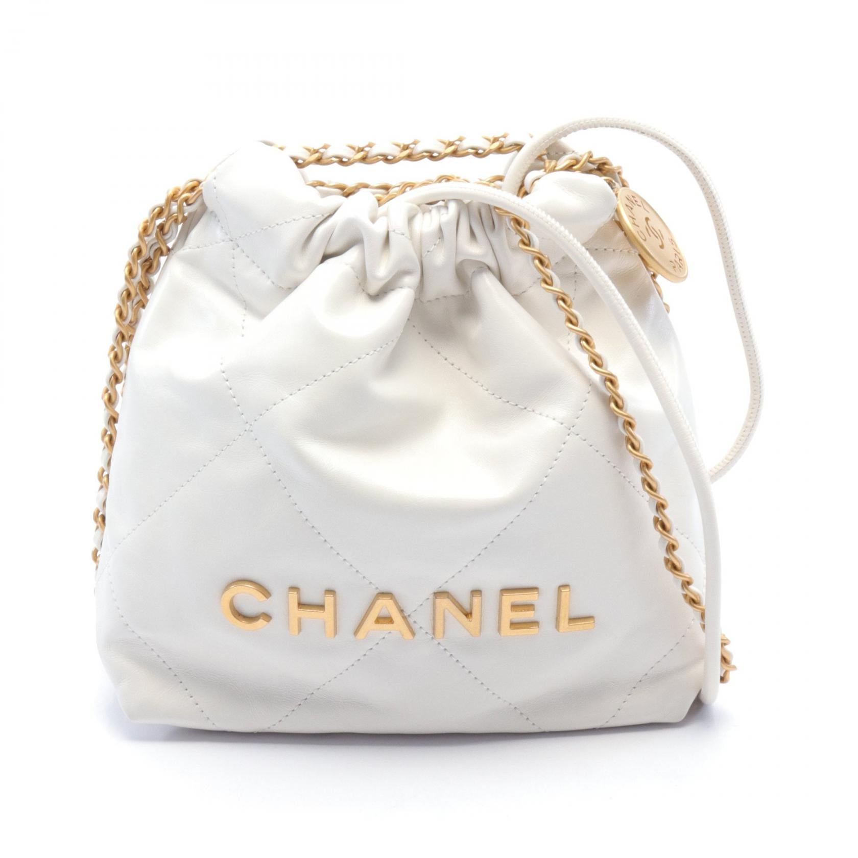 Chanel Leather Shoulder Bag White