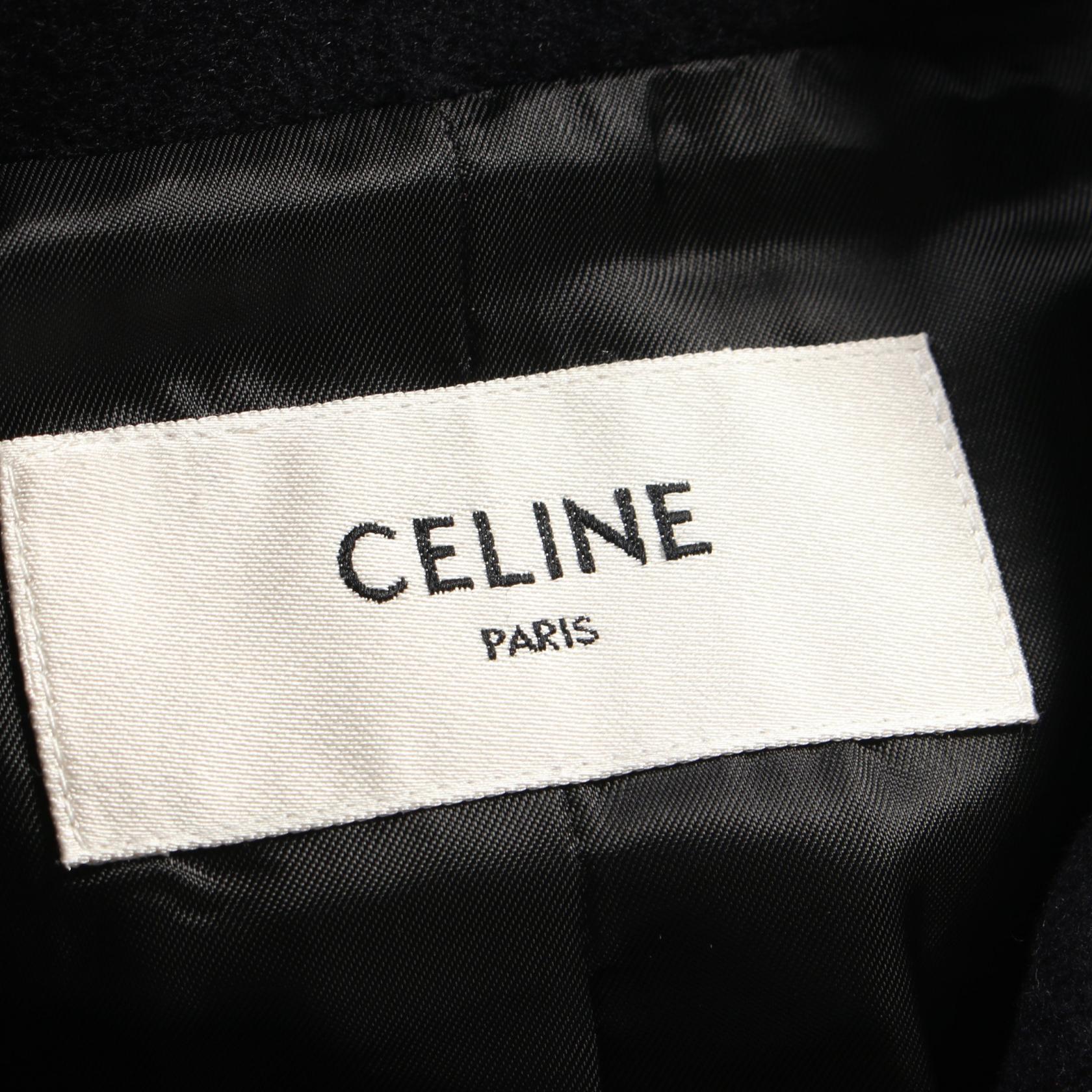 Celine Wool Nylon Double-Breasted Peacoat