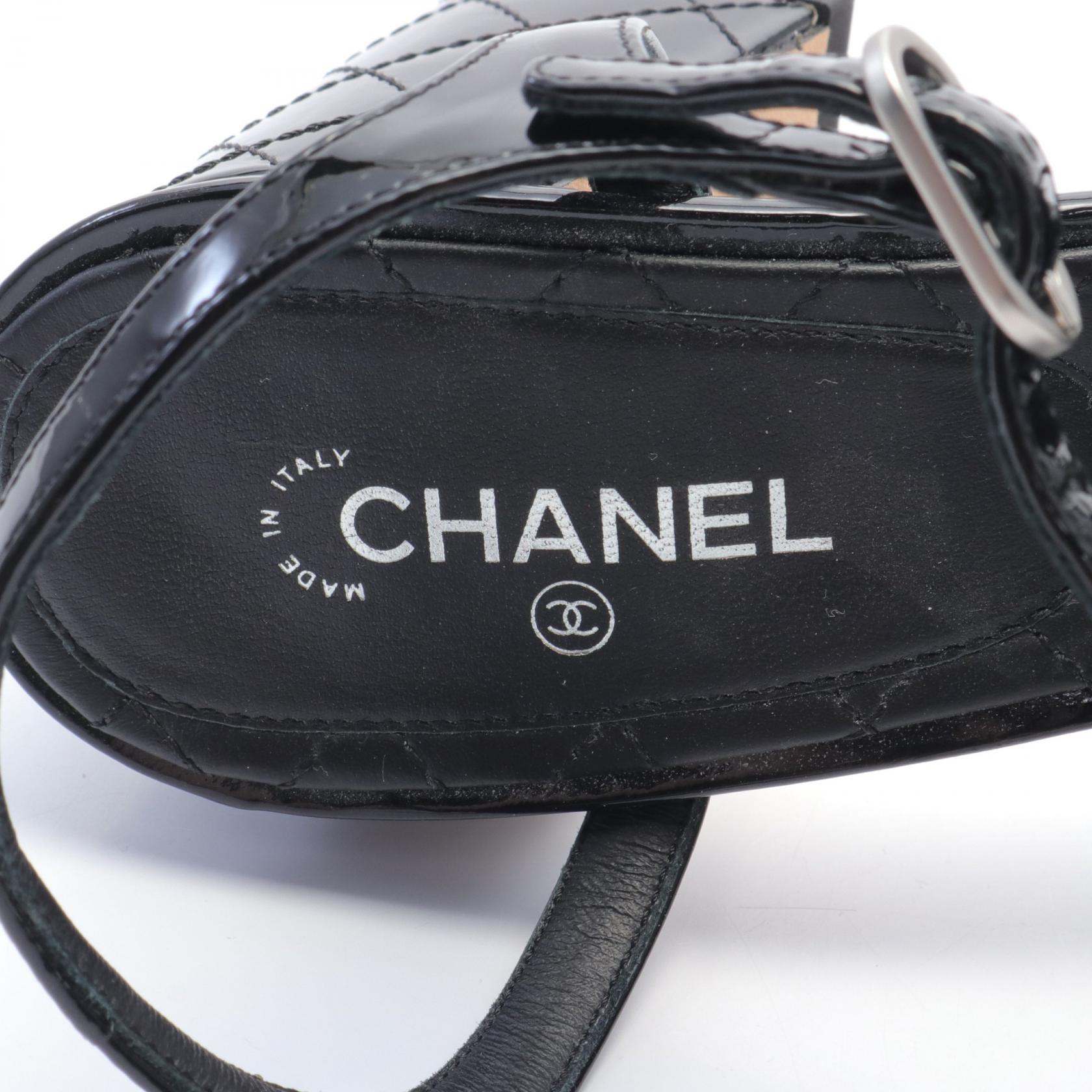 Chanel Coco Mark Patent Leather Sandals