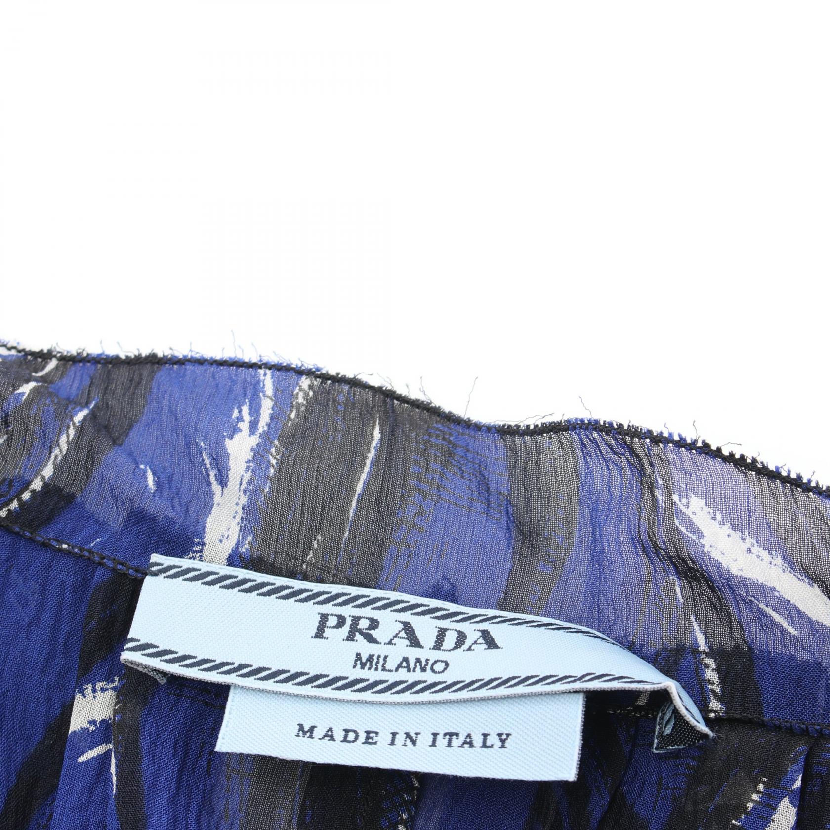 Prada Silk Tunic Dress Blue/Black