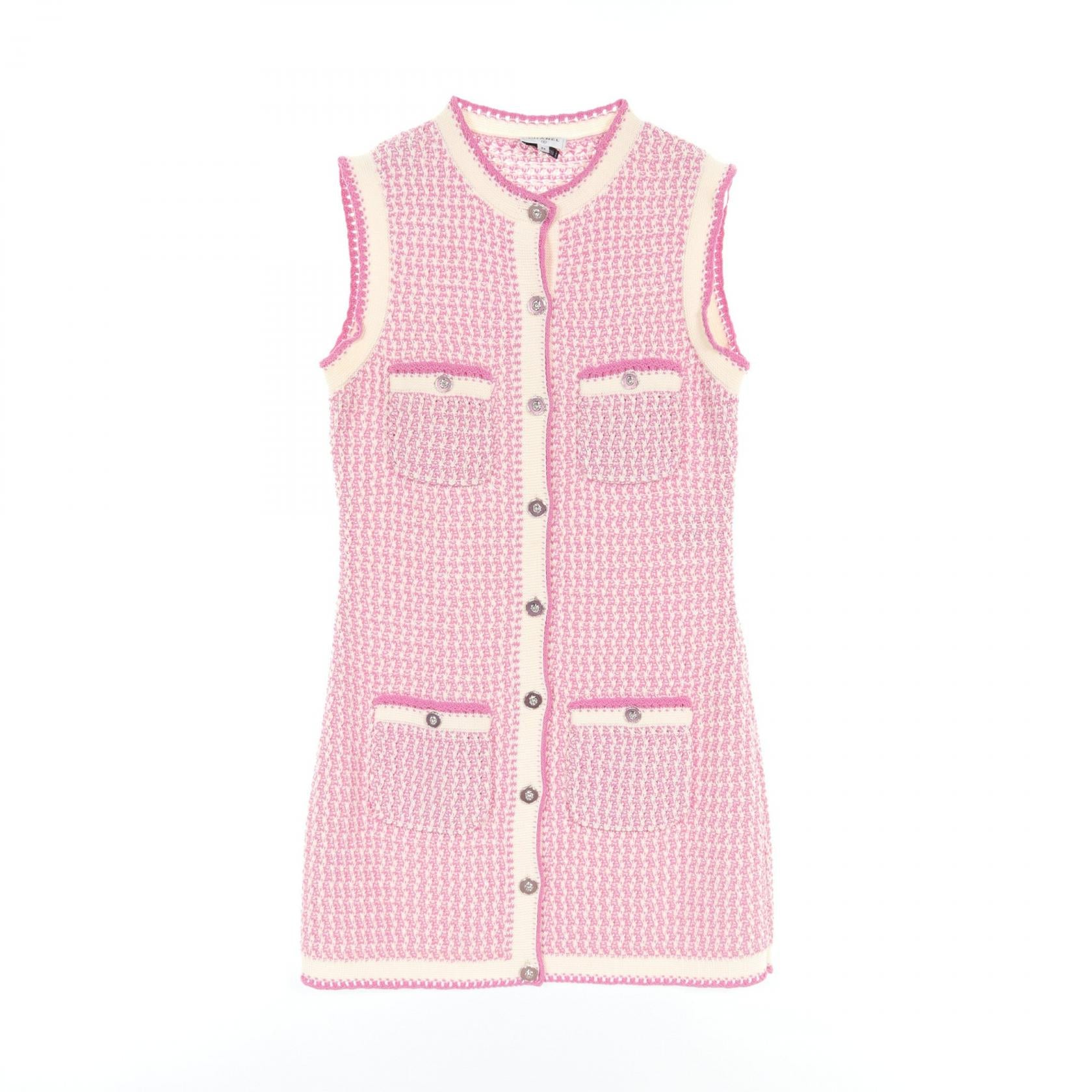 Chanel Cotton Dress Pink/White