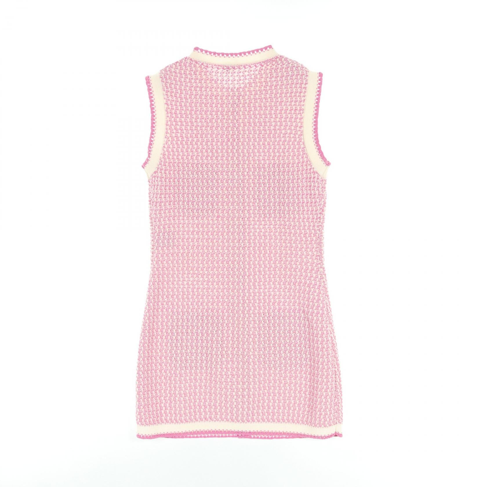 Chanel Cotton Dress Pink/White