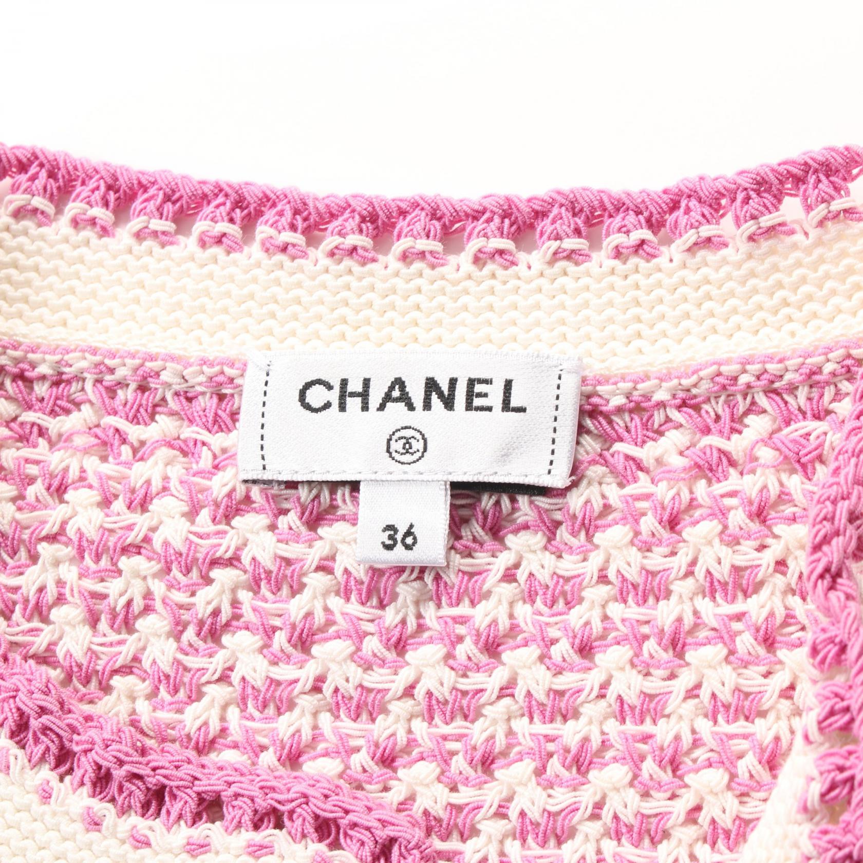 Chanel Cotton Dress Pink/White