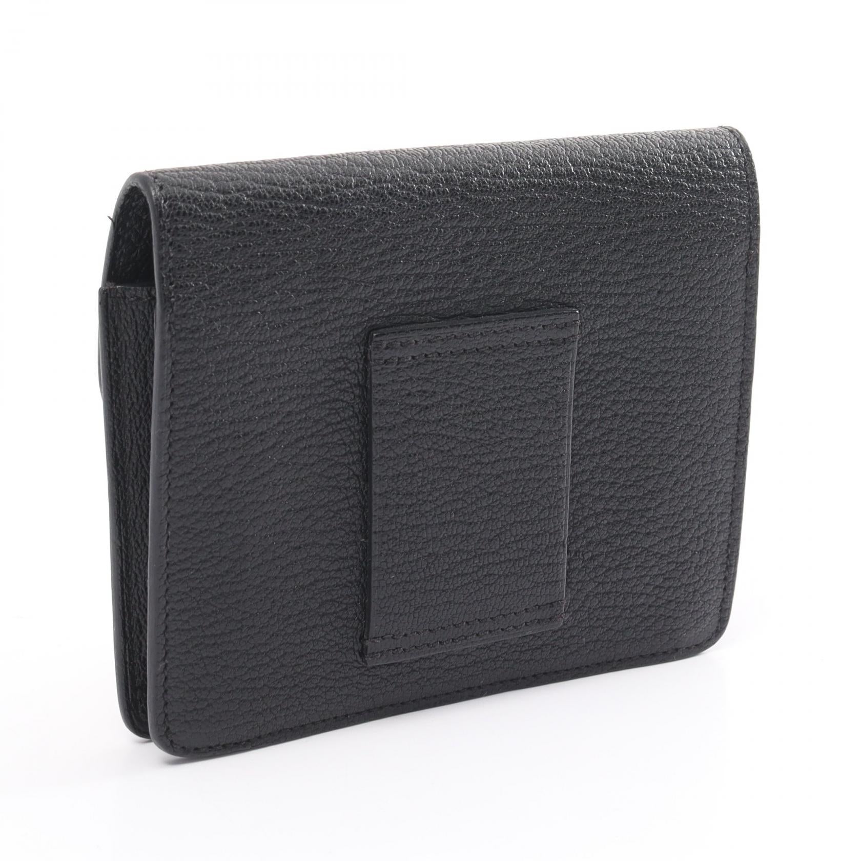 Hermes Chevre Slim Bifold Wallet Black