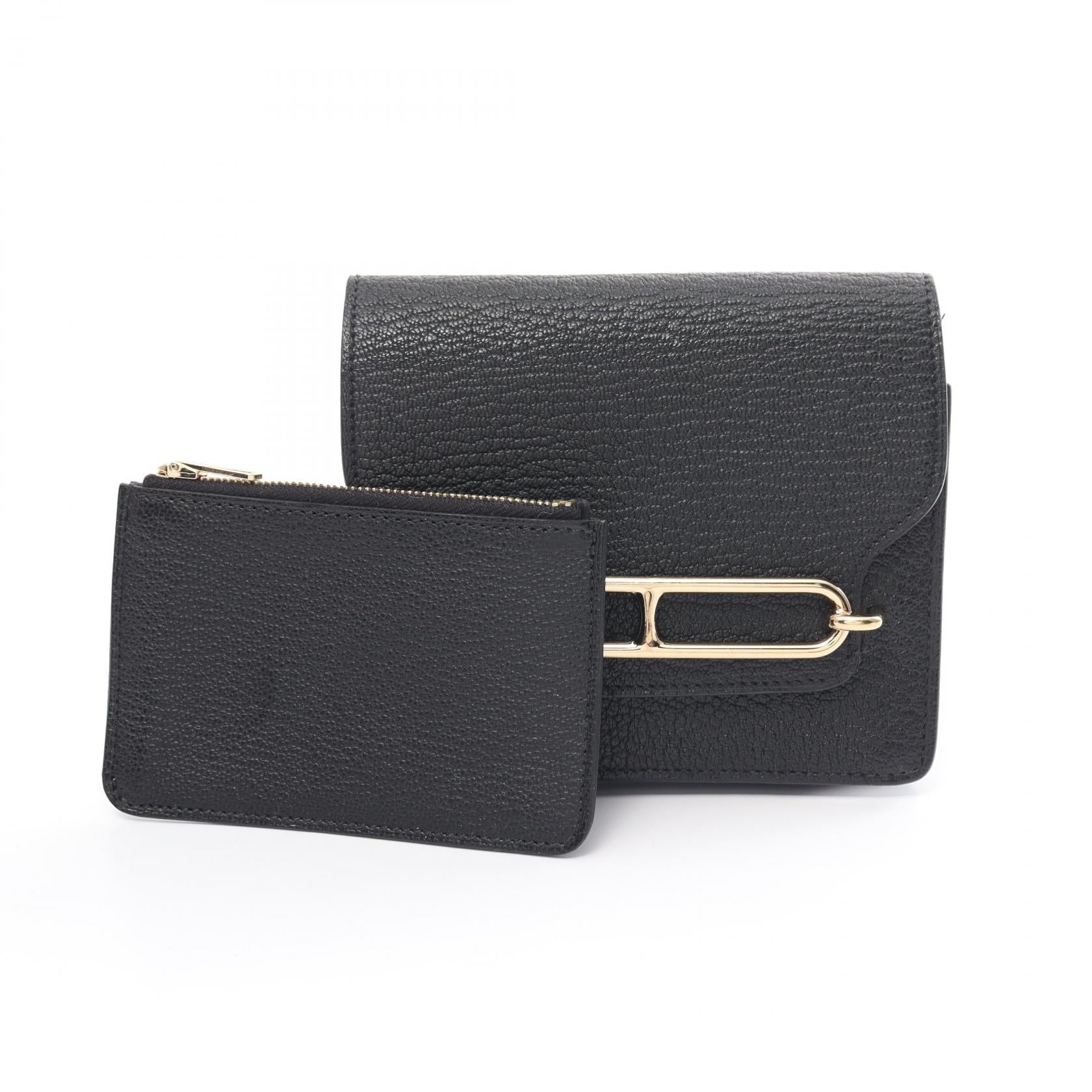 Hermes Chevre Slim Bifold Wallet Black