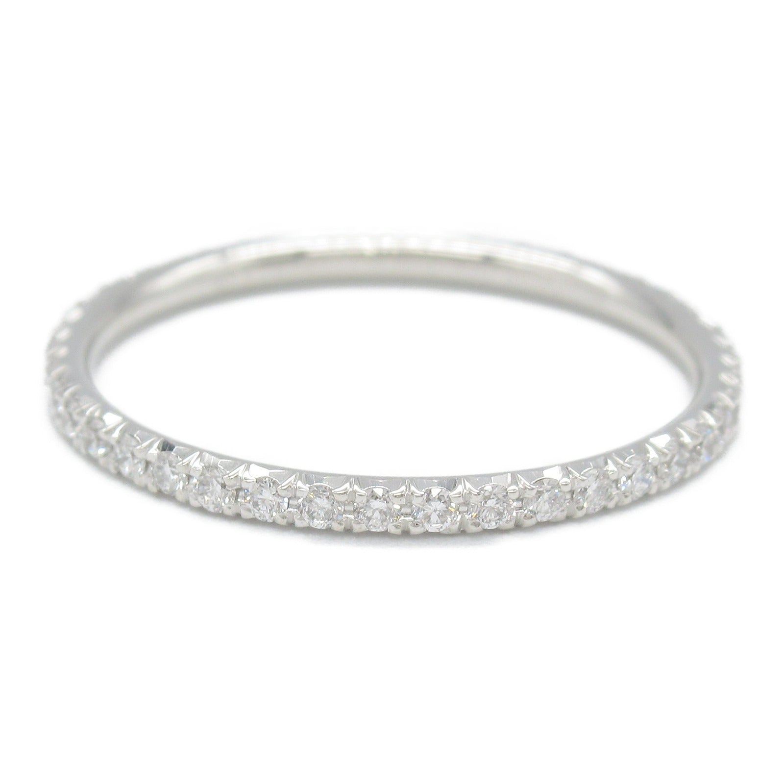 Tiffany & Co Platinum Metro Diamond Eternity Band Metal Ring in Great Condition