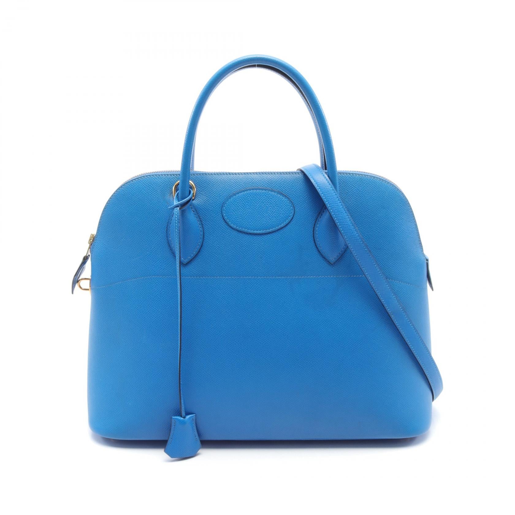 Hermes Bolide 37 Handbag Blue