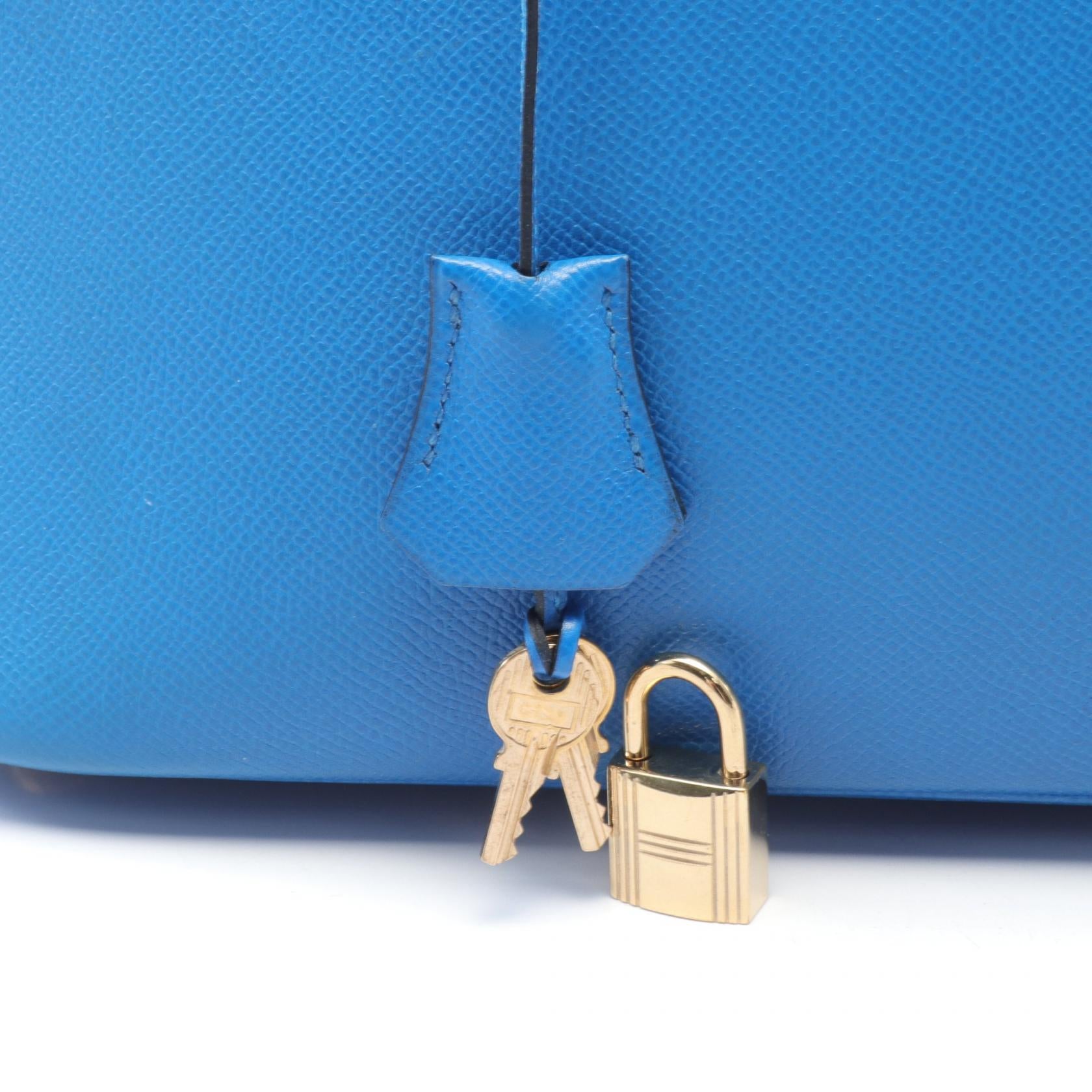 Hermes Bolide 37 Handbag Blue