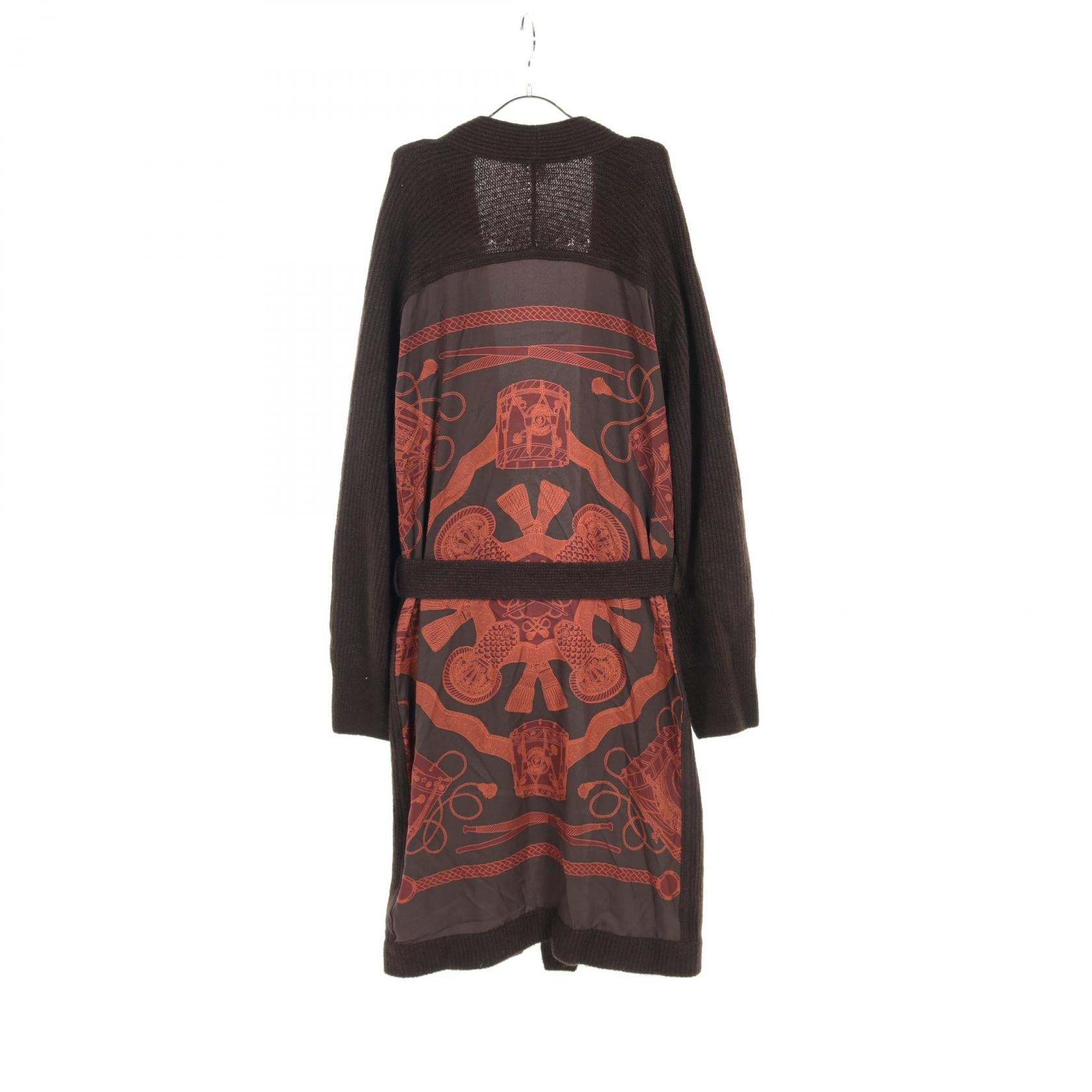 Hermes Silk Cashmere Cardigan Brown Multicolor