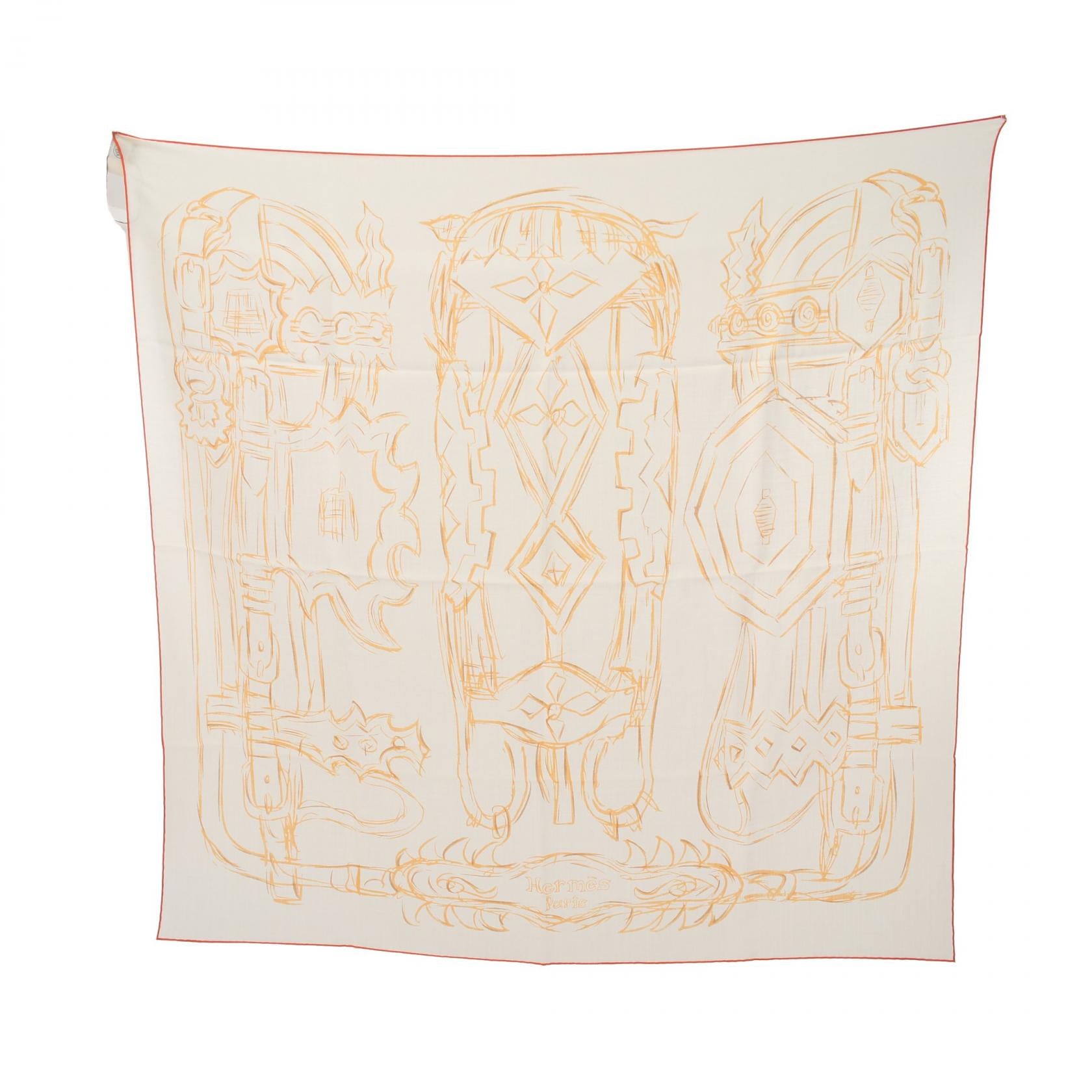 Hermes Cashmere Scarf Brides et Destin Esquisse