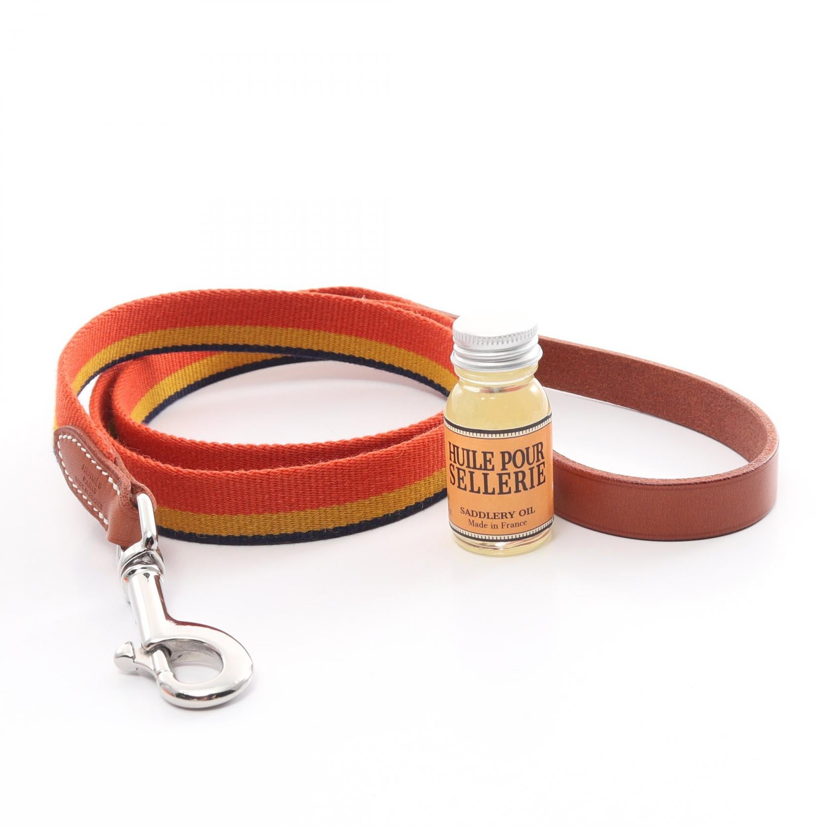 Hermes Nylon Leather Dog Lead Rocabar Slim