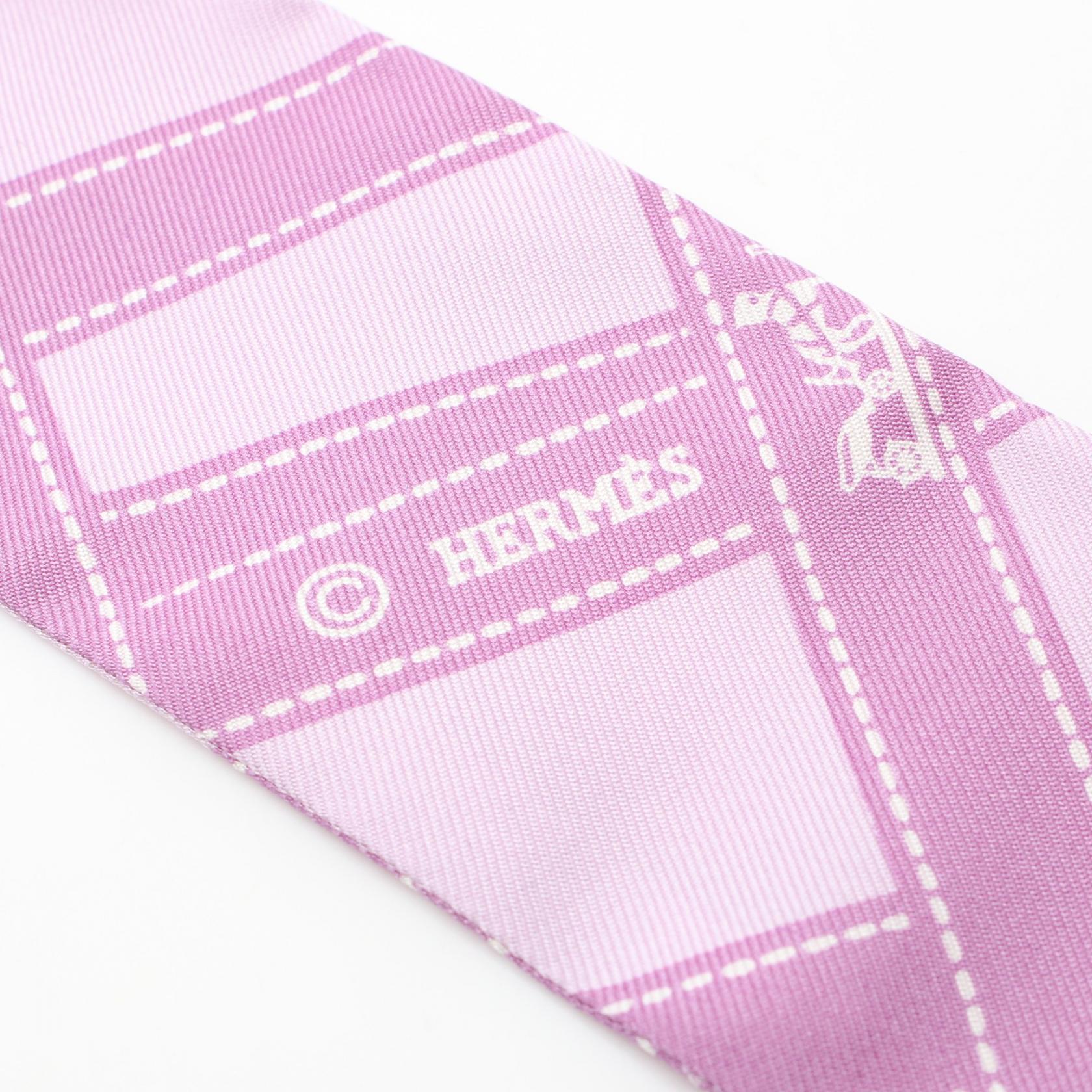 Hermes Silk Twilly Bolduc Scarf Purple