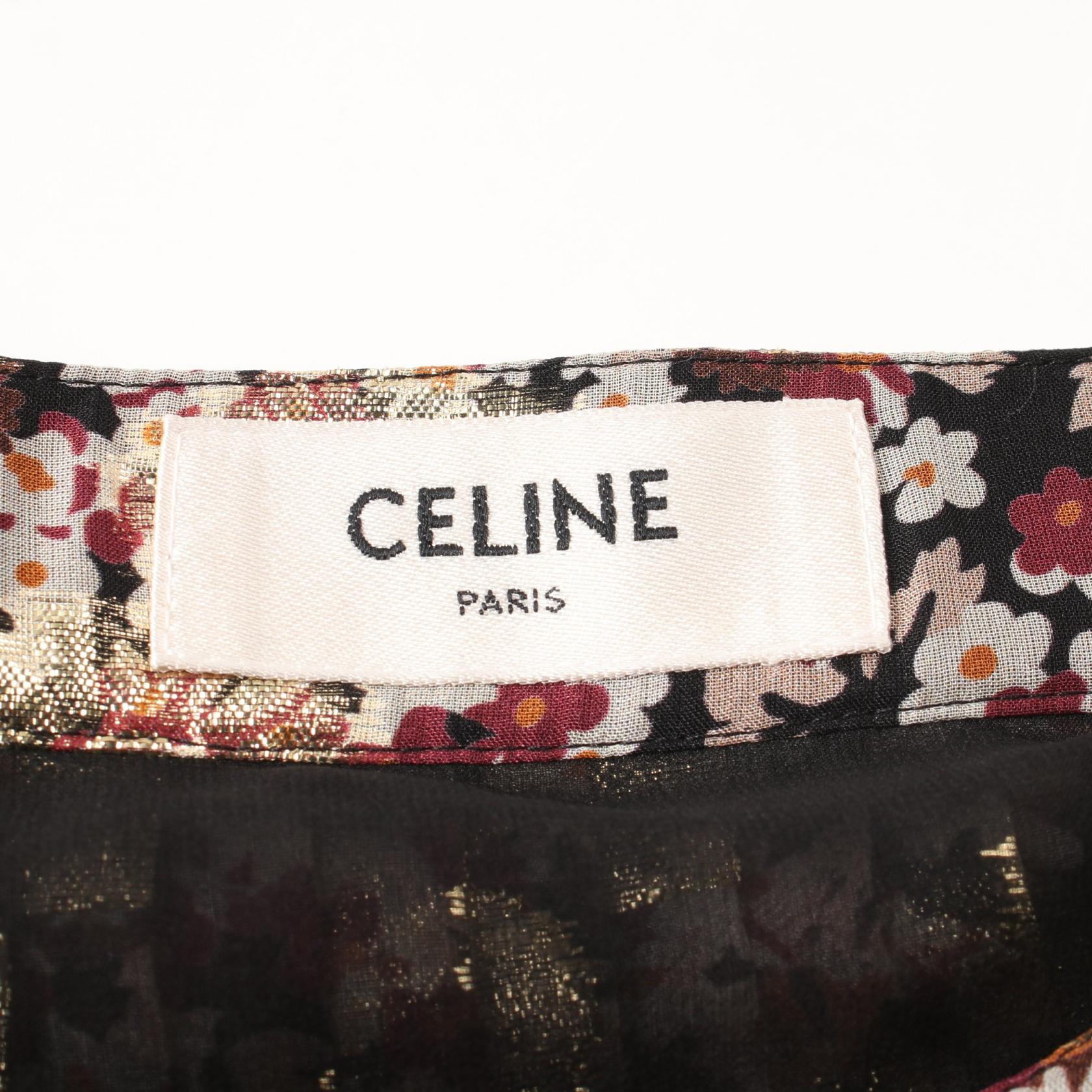 Celine Silk Skirt Gold/Ivory Multicolor