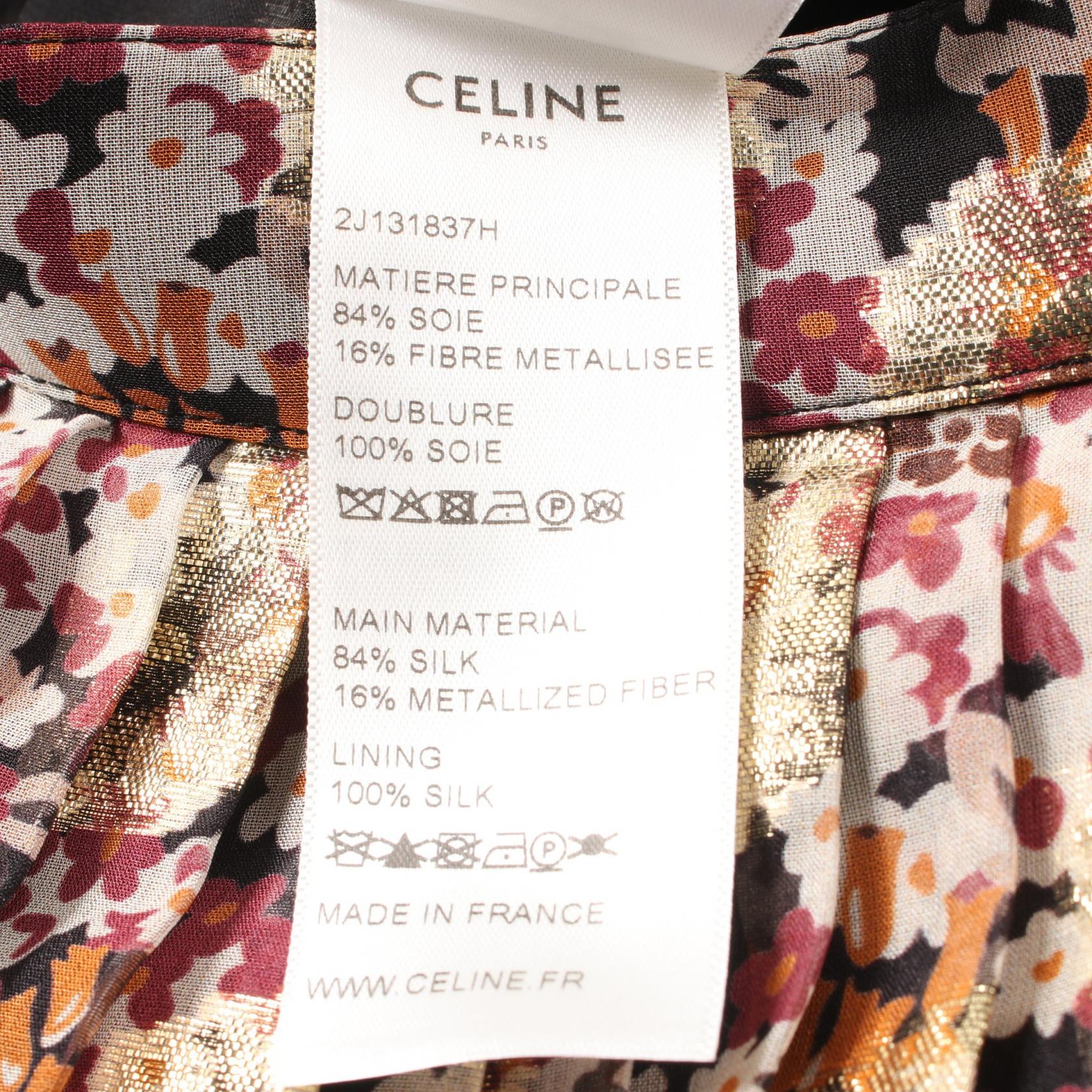 Celine Silk Skirt Gold/Ivory Multicolor