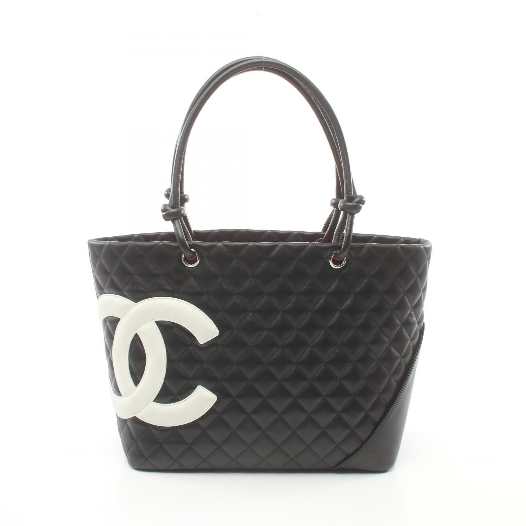 Chanel Cambon Quilted Leather Tote Bag Leather Tote Bag in Very Good Condition