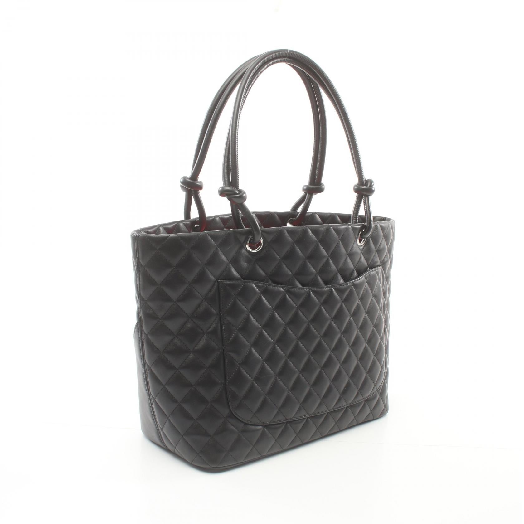 Chanel Cambon Quilted Leather Tote Bag Leather Tote Bag in Very Good Condition