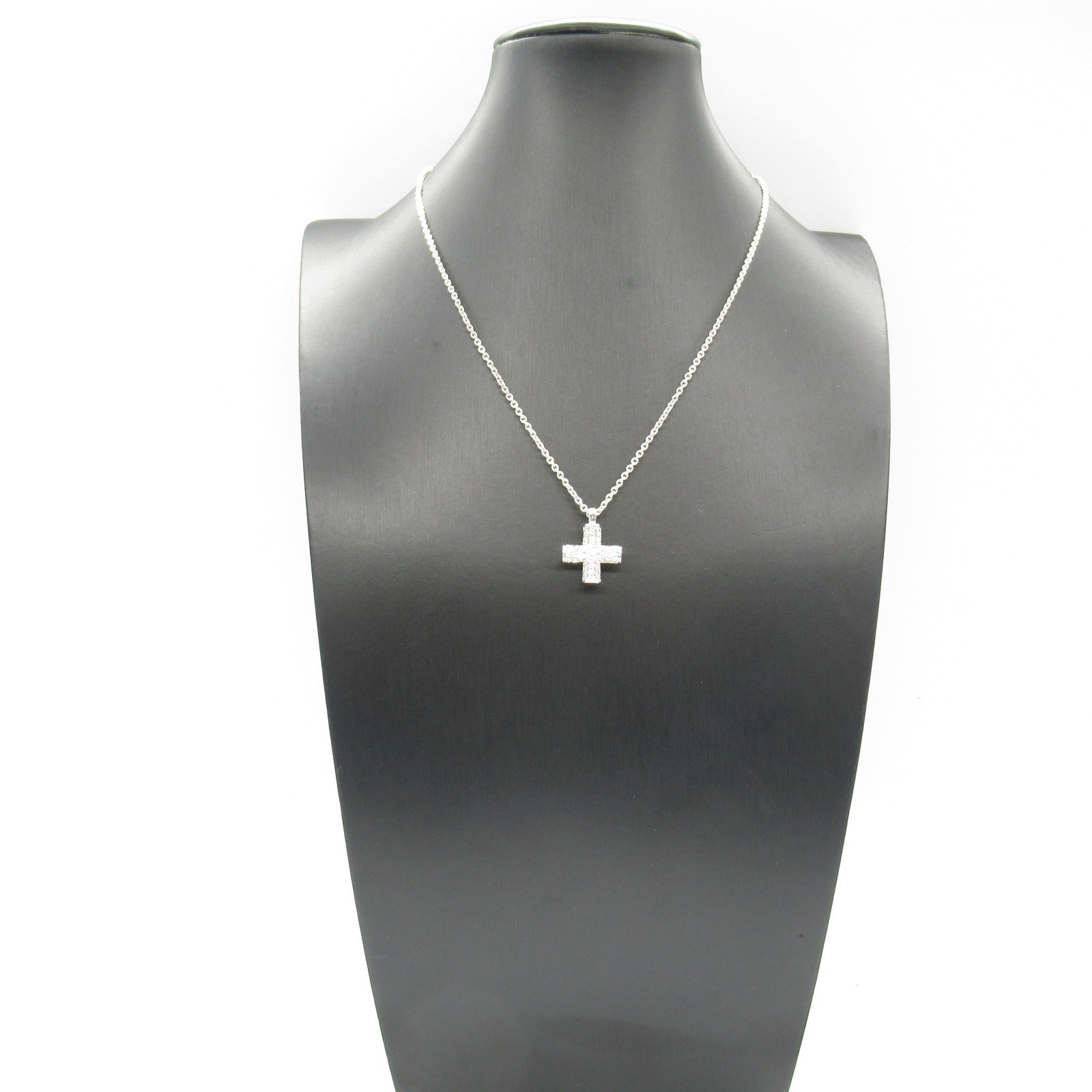 Bvlgari K18WG Diamond Latin Cross Necklace