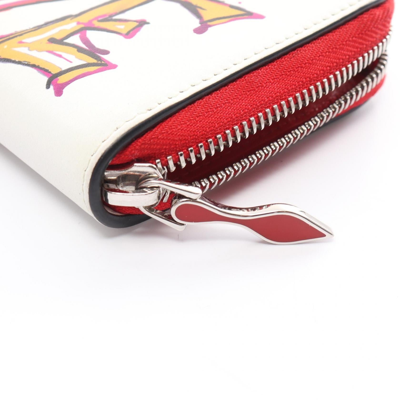 Christian Louboutin Panettone Love Zip Wallet  Leather Long Wallet 3185255 in Very Good Condition