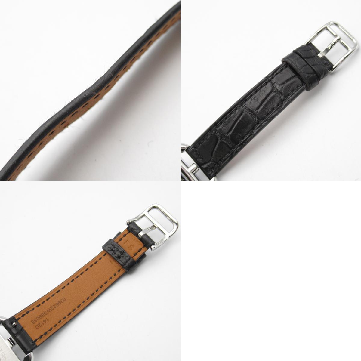 Hermes Cape Cod Watch Stainless Steel Croco Strap