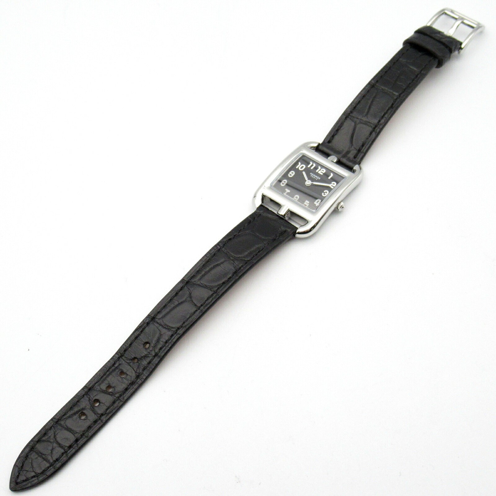 Hermes Cape Cod Watch Stainless Steel Croco Strap