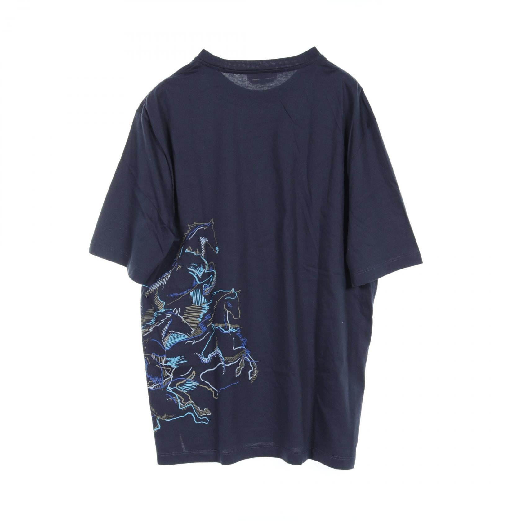 Hermes Cotton T-Shirt Navy Multicolor