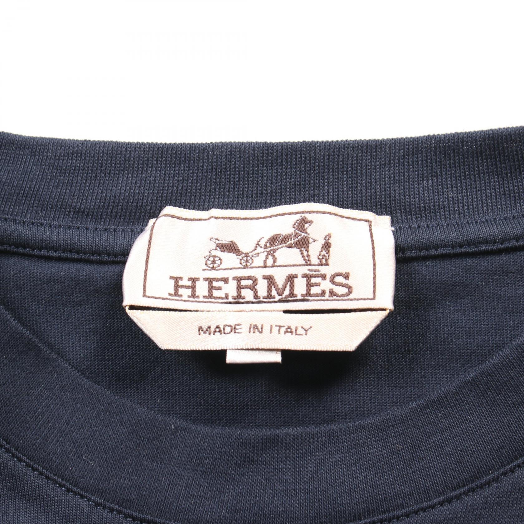 Hermes Cotton T-Shirt Navy Multicolor