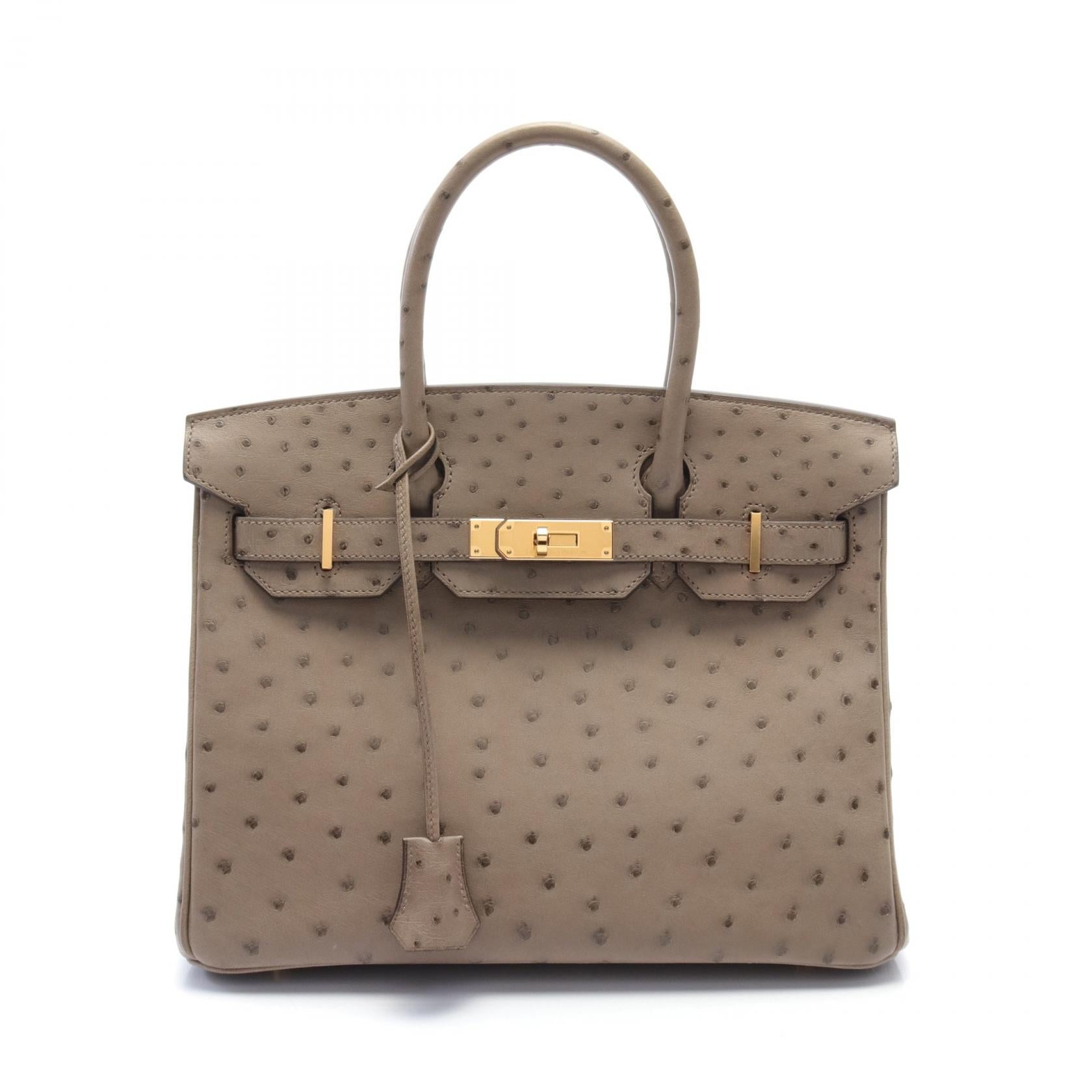 Hermes Birkin 30 Gris Asphalte Ostrich Handbag