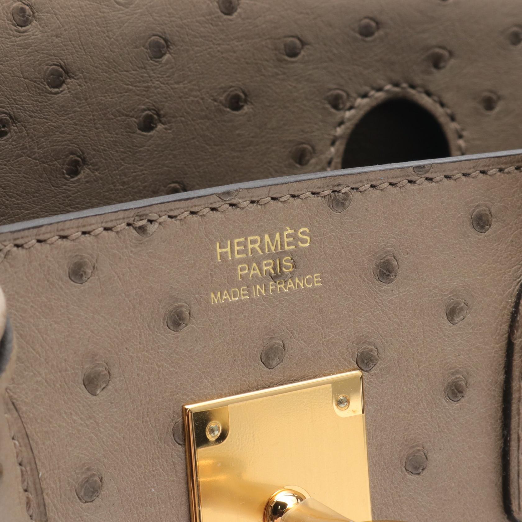 Hermes Birkin 30 Gris Asphalte Ostrich Handbag