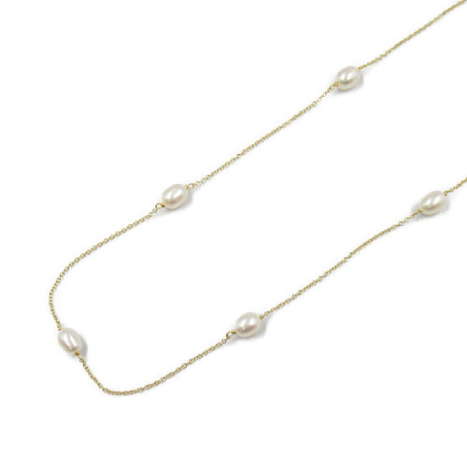 Tiffany & Co 18K Pearl Necklace Metal Necklace in Great Condition