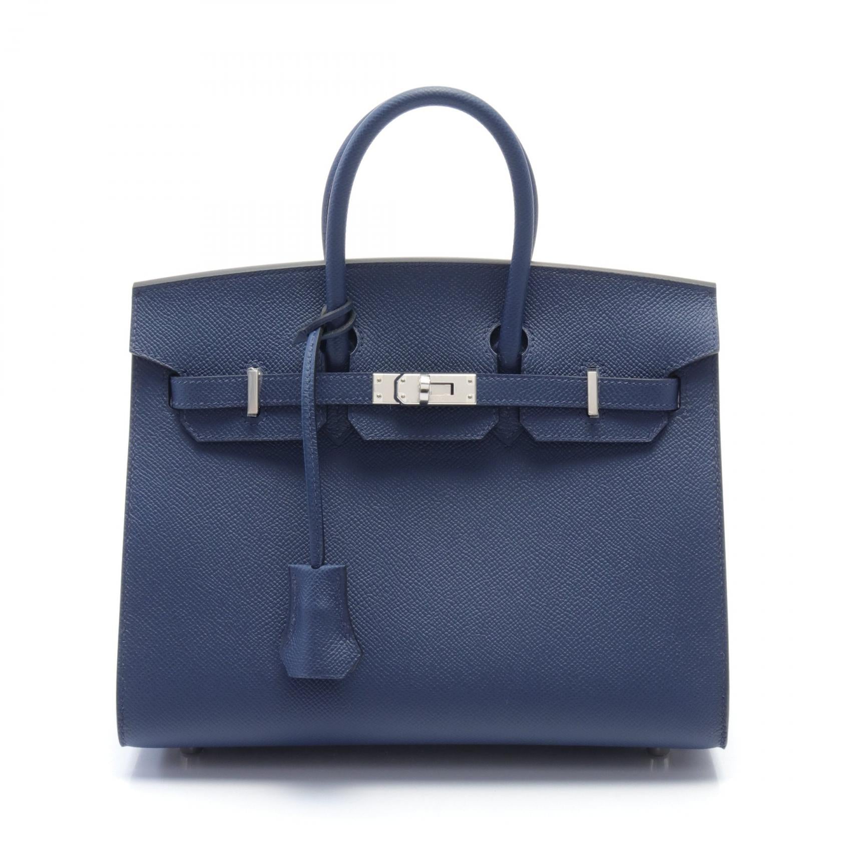 Hermes Birkin Sellier 25 Handbag Blue