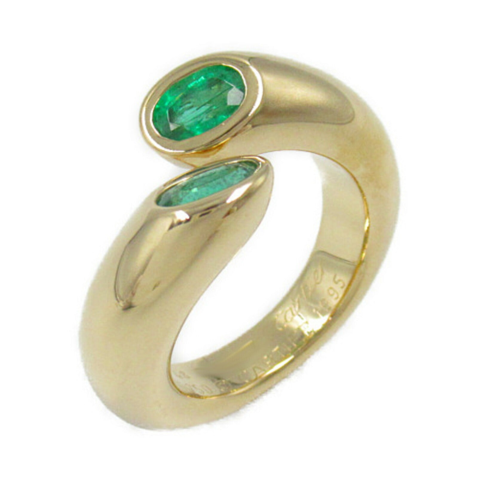 Cartier Ellipse de Tete Croise Emerald Ring K18 YG