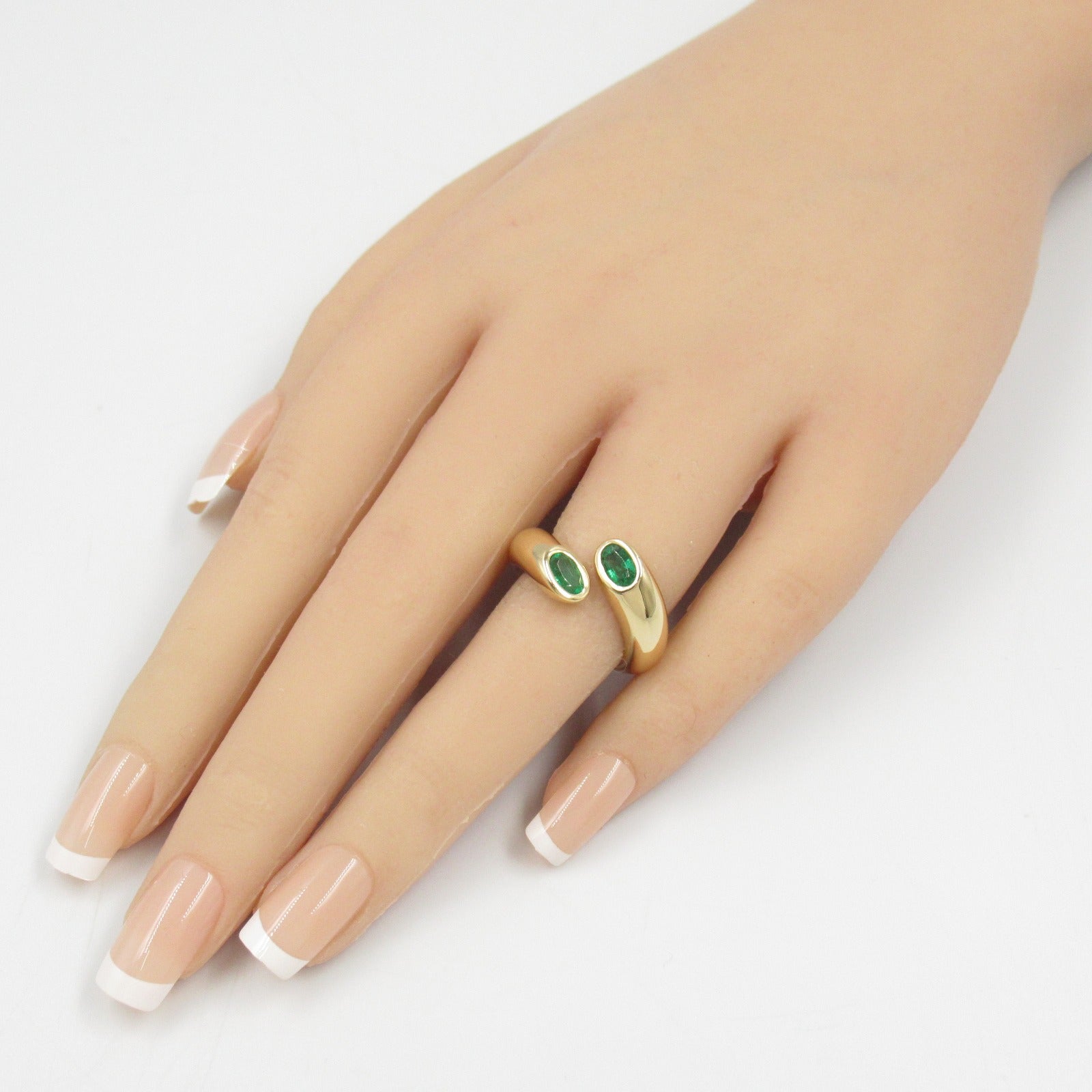 Cartier Ellipse de Tete Croise Emerald Ring K18 YG