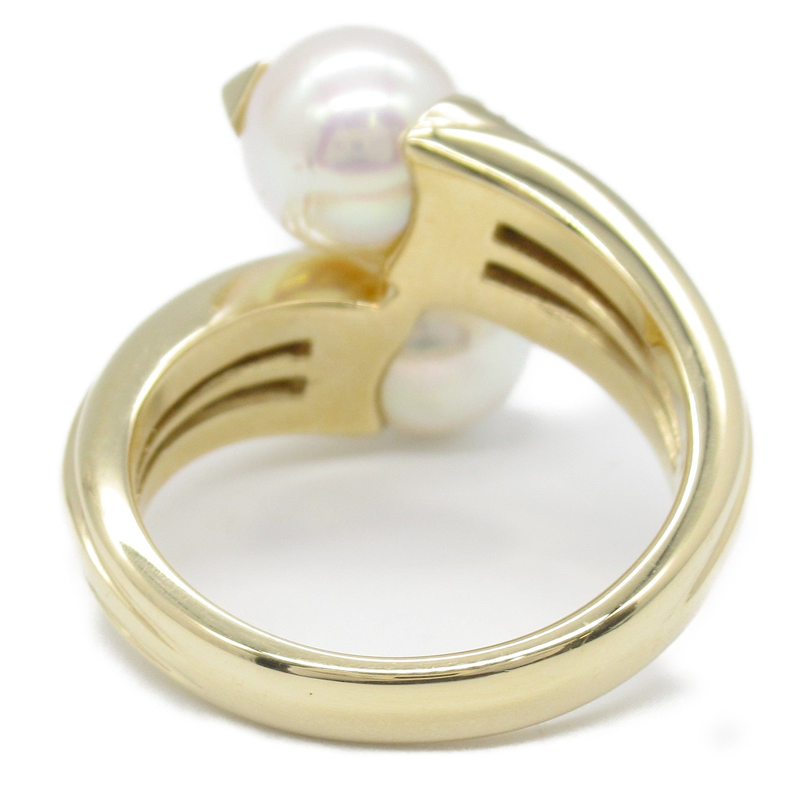 Bvlgari K18 Yellow Gold Diamond Pearl Ring