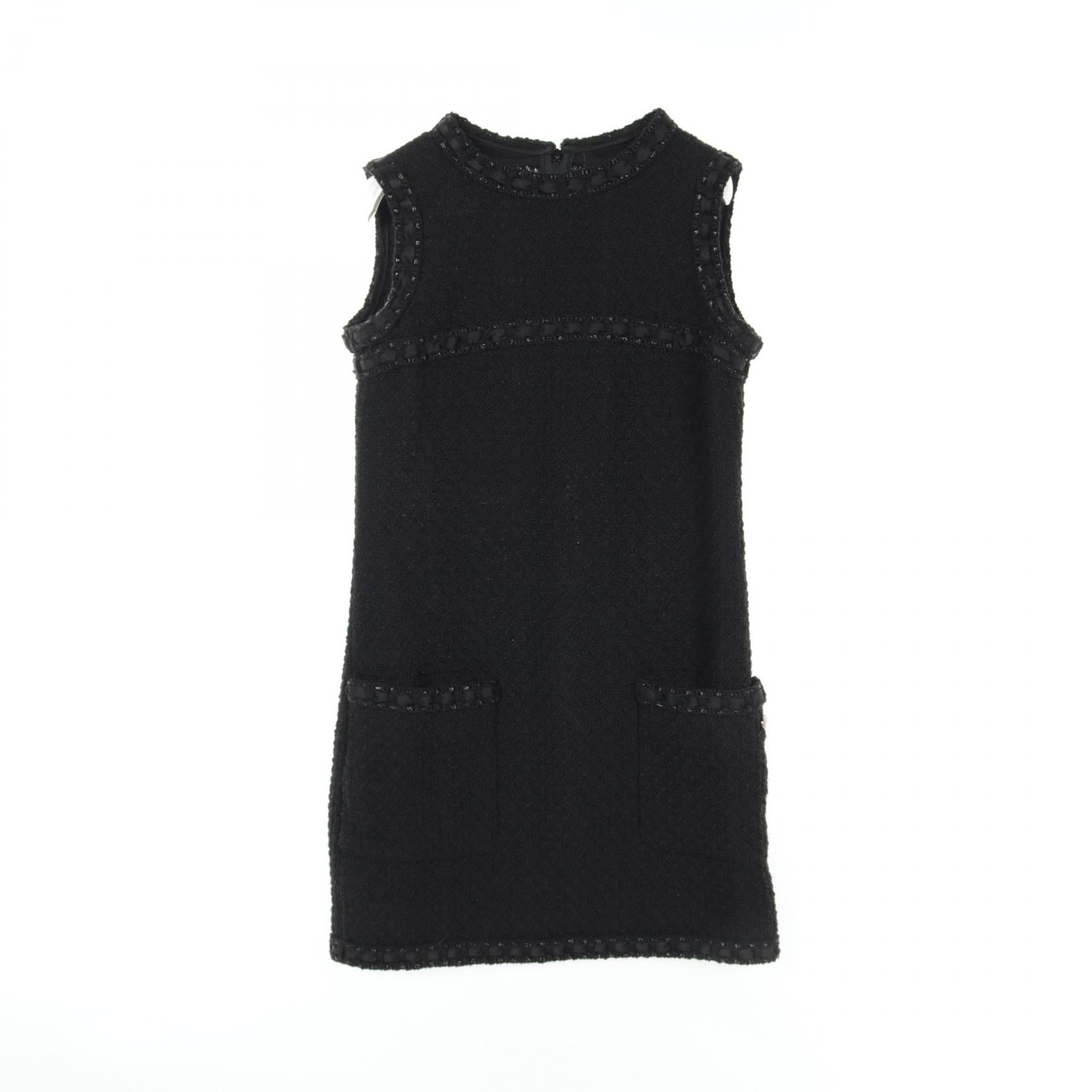 Chanel Wool Dress Black P54379V37165