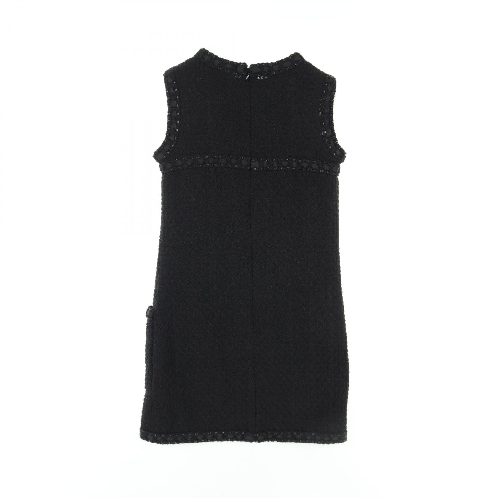 Chanel Wool Dress Black P54379V37165