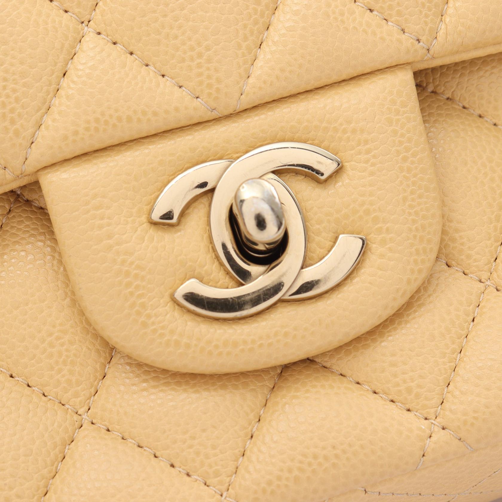 Chanel Caviar Skin Matelasse W Flap Shoulder Bag