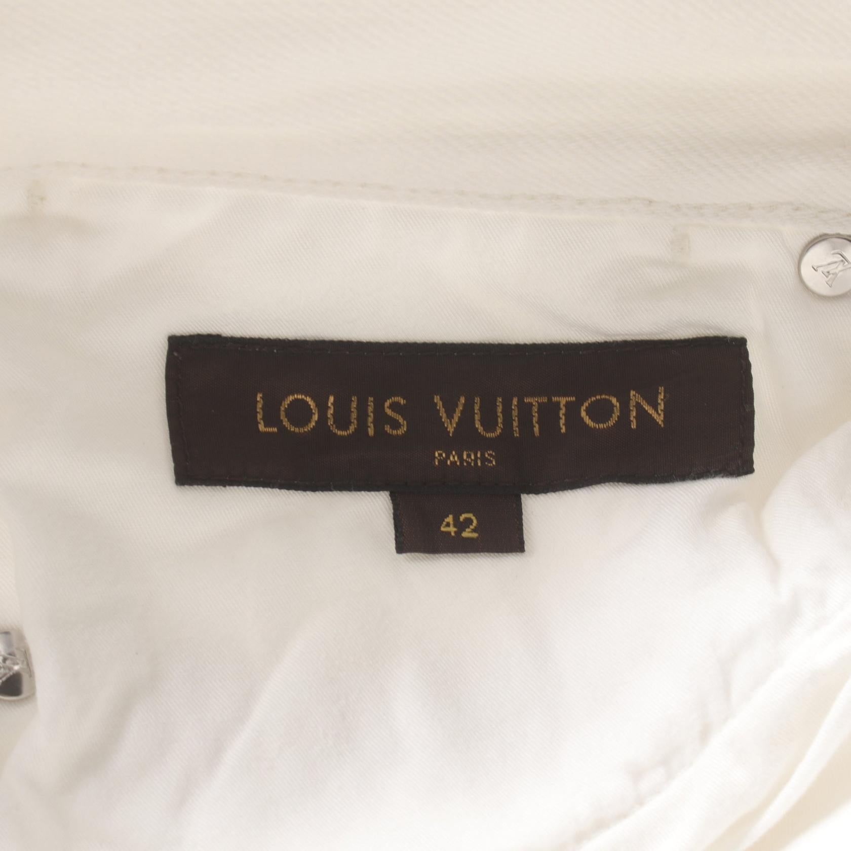 Louis Vuitton Denim Pants Cotton White RM102M