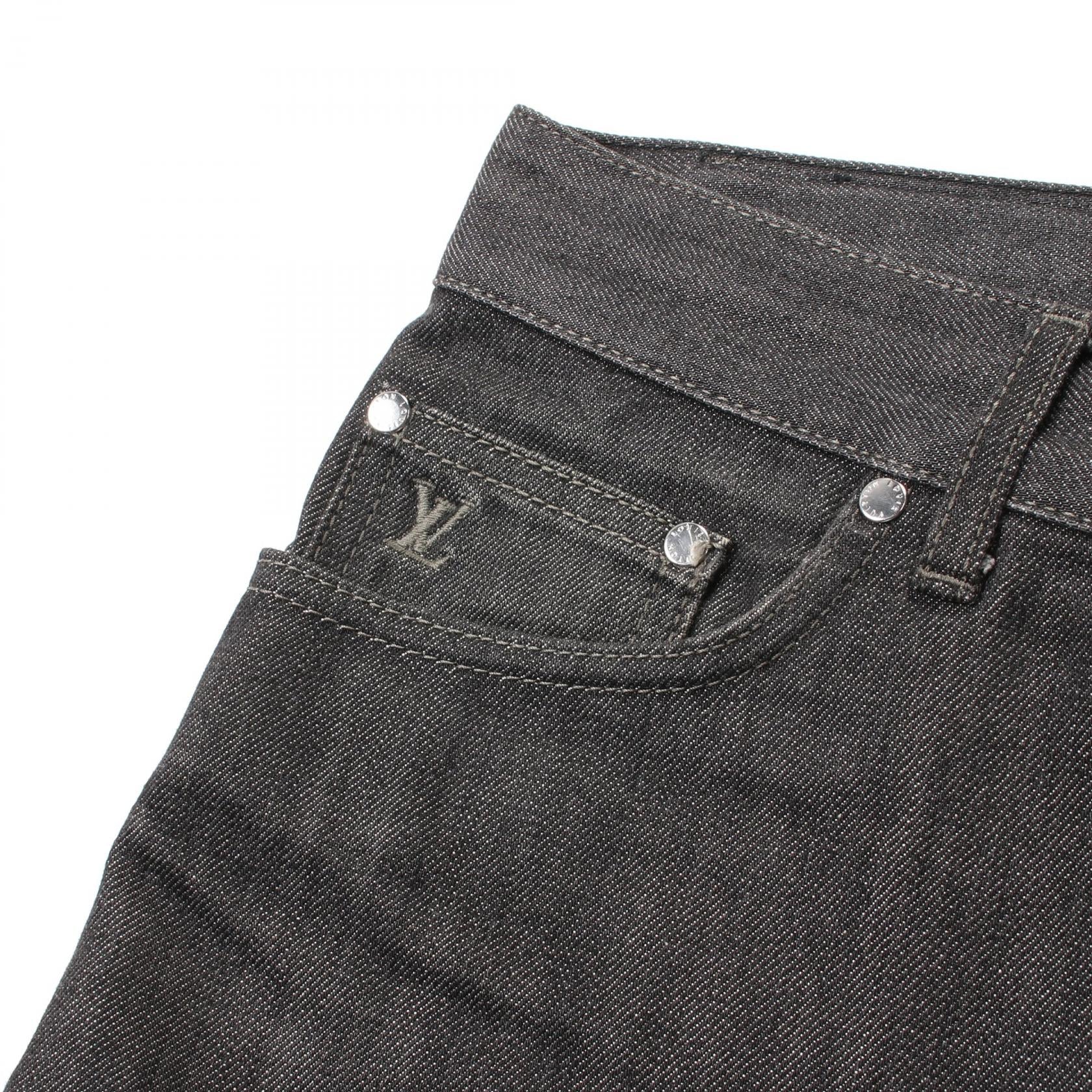 Louis Vuitton Denim Pants Cotton Black RM131M