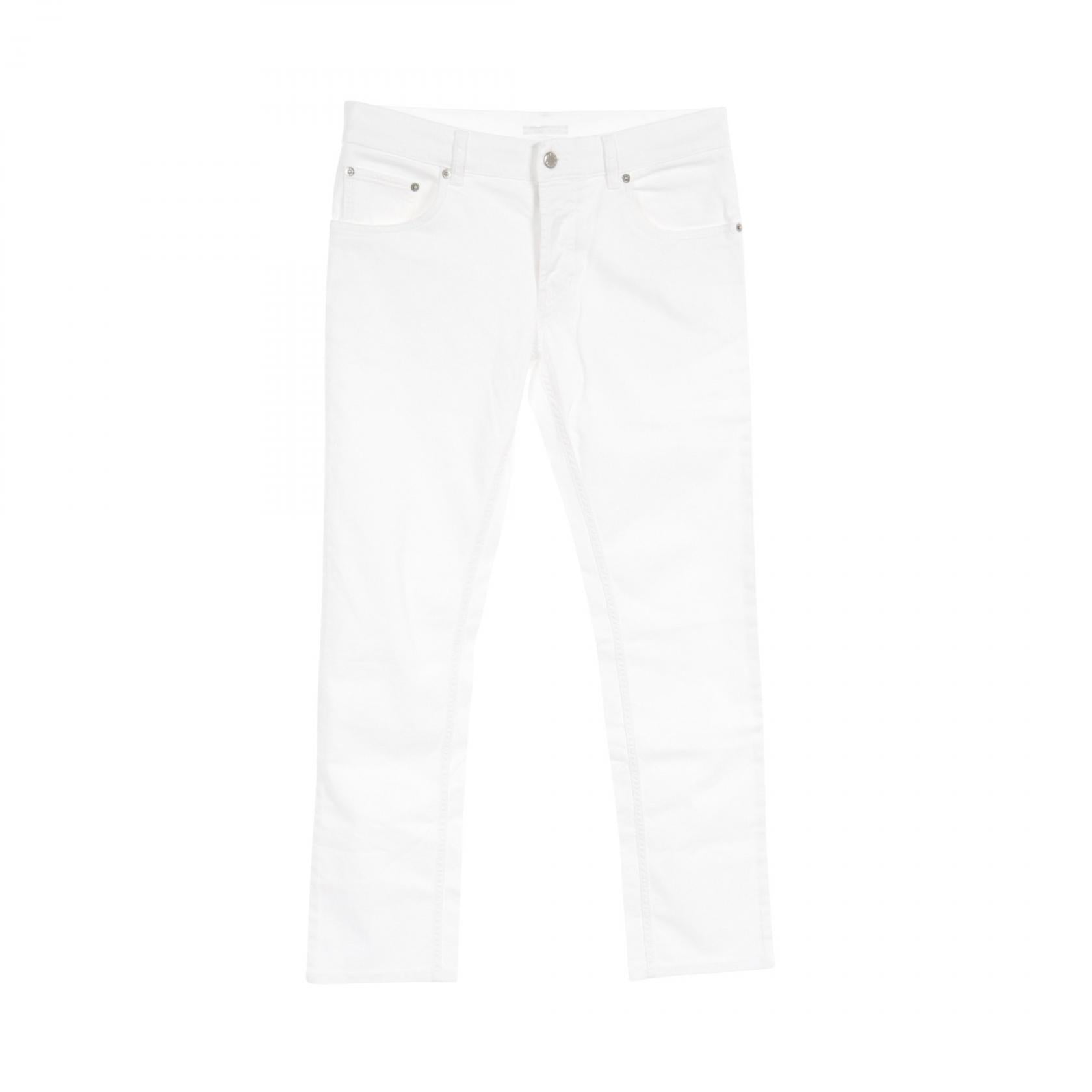 Prada Cotton Denim Pants White