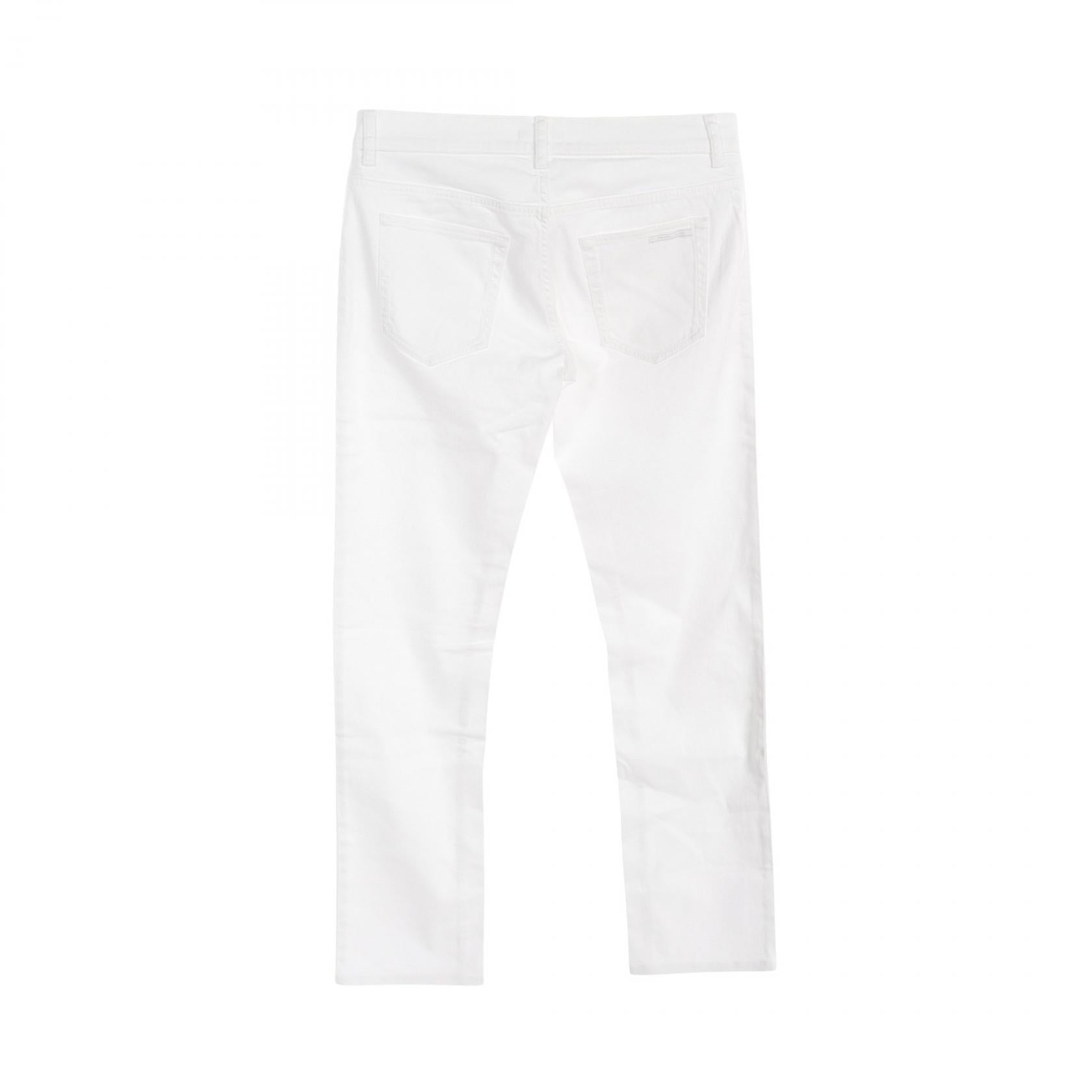 Prada Cotton Denim Pants White