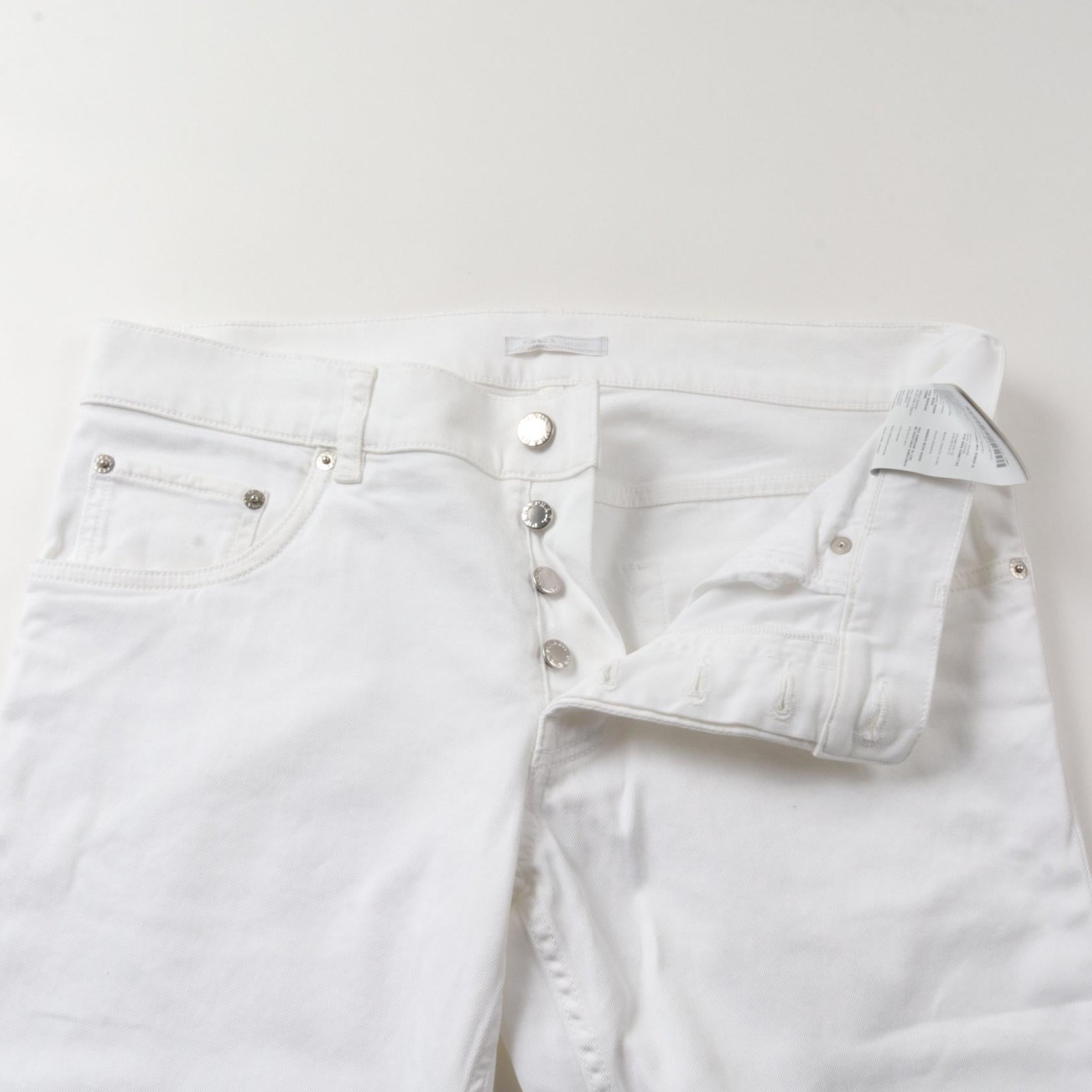 Prada Cotton Denim Pants White